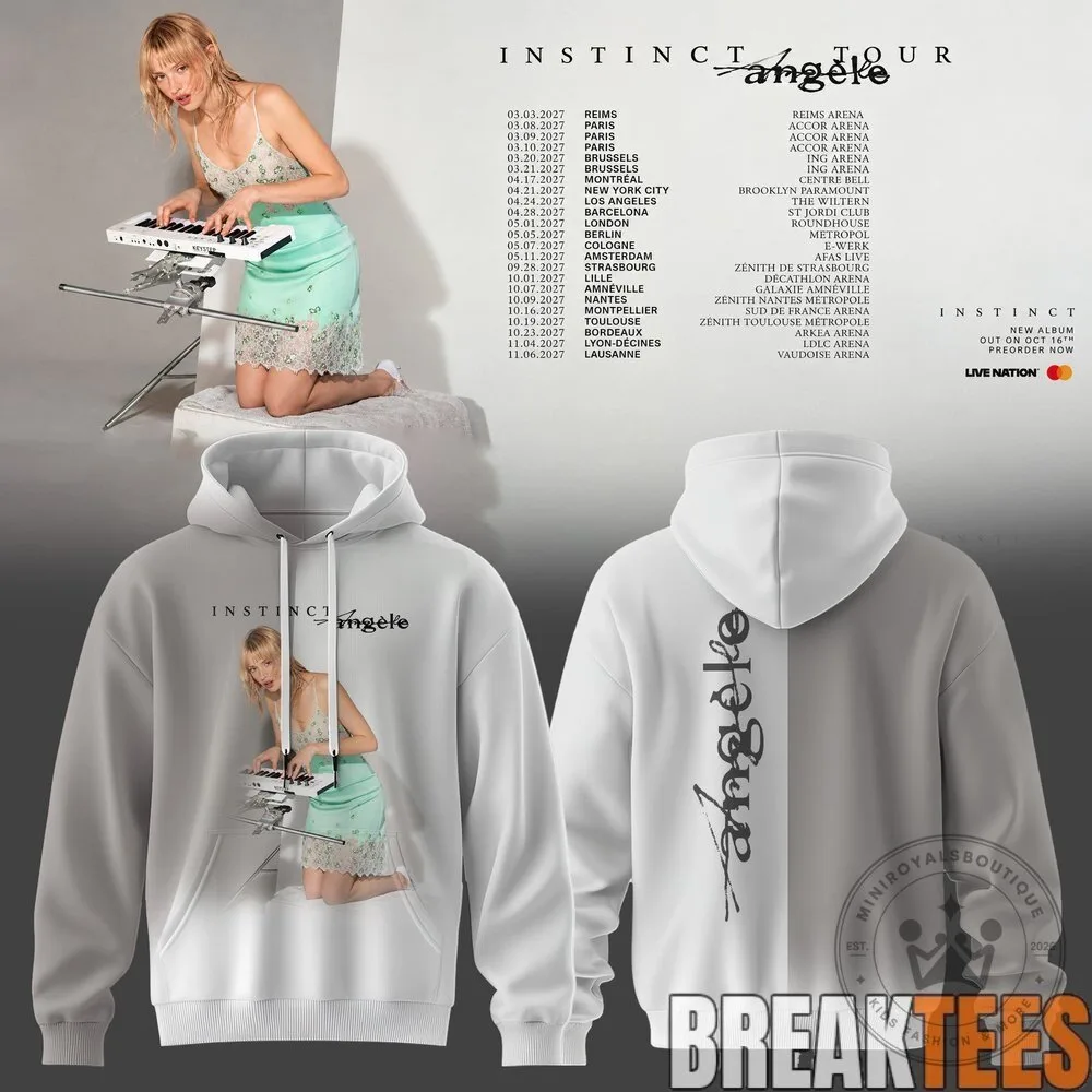 Angèle Instinct Tour 2027 Edition Concert Dates White Hoodie