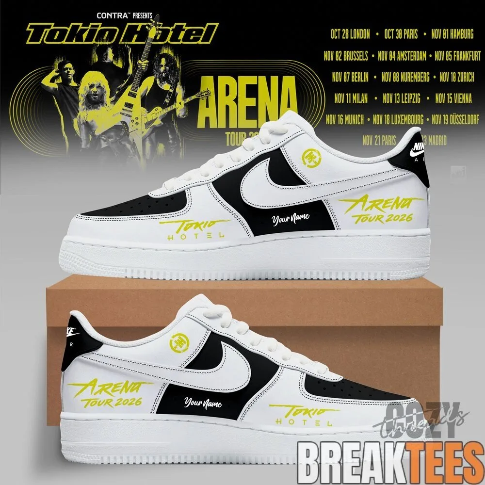 Tokio Hotel Arena Tour 2026 Custom Black and White Sneakers