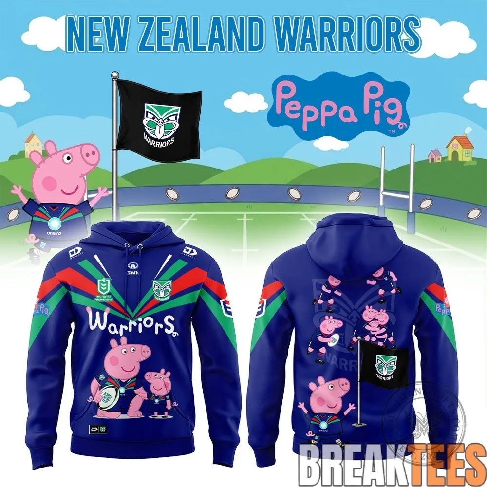 New Zealand Warriors Peppa Pig Rugby League Team Hoodie