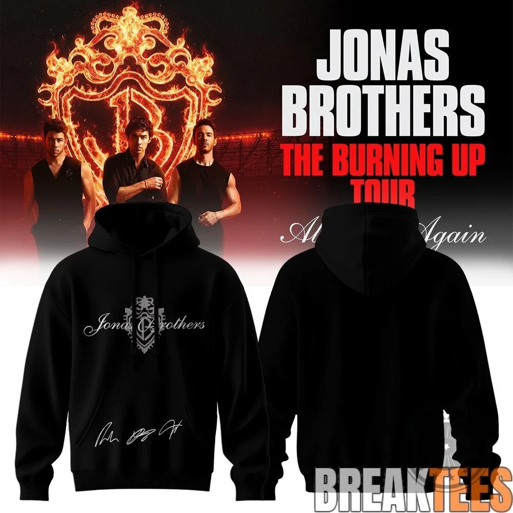Jonas Brothers The Burning Up Tour Concert Black Hoodie 4 Jonas Brothers The Burning Up Tour Concert Black Hoodie