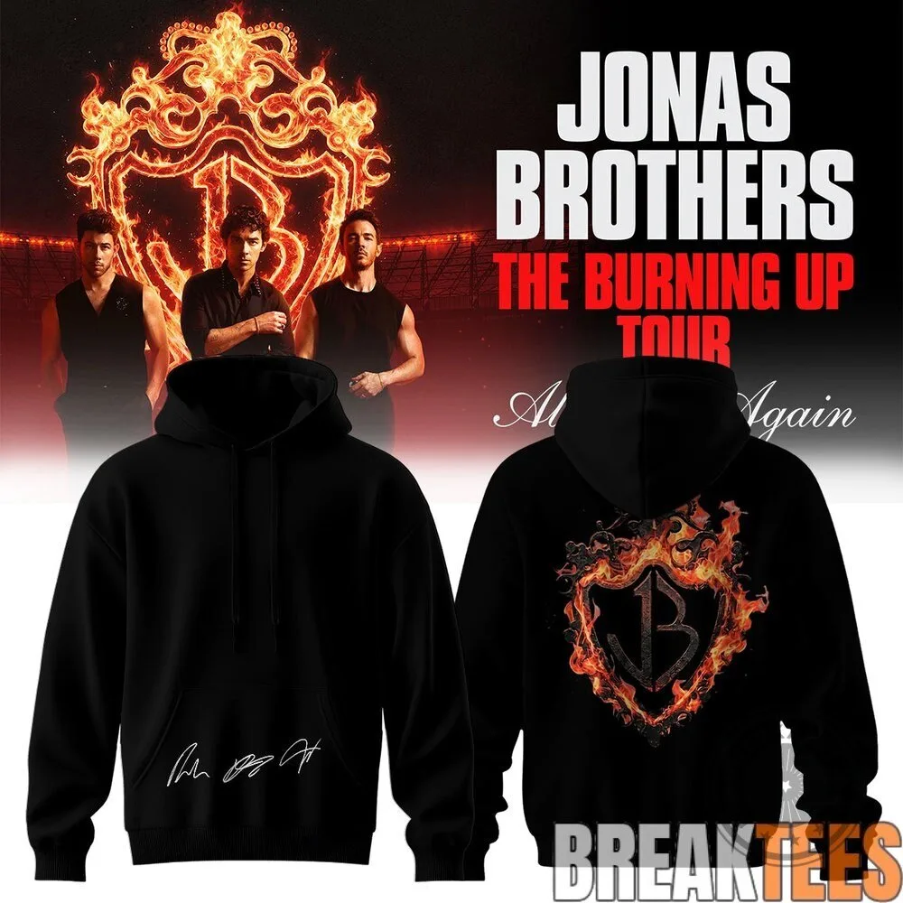 Jonas Brothers The Burning Up Tour Concert Black Hoodie 5 Jonas Brothers The Burning Up Tour Concert Black Hoodie