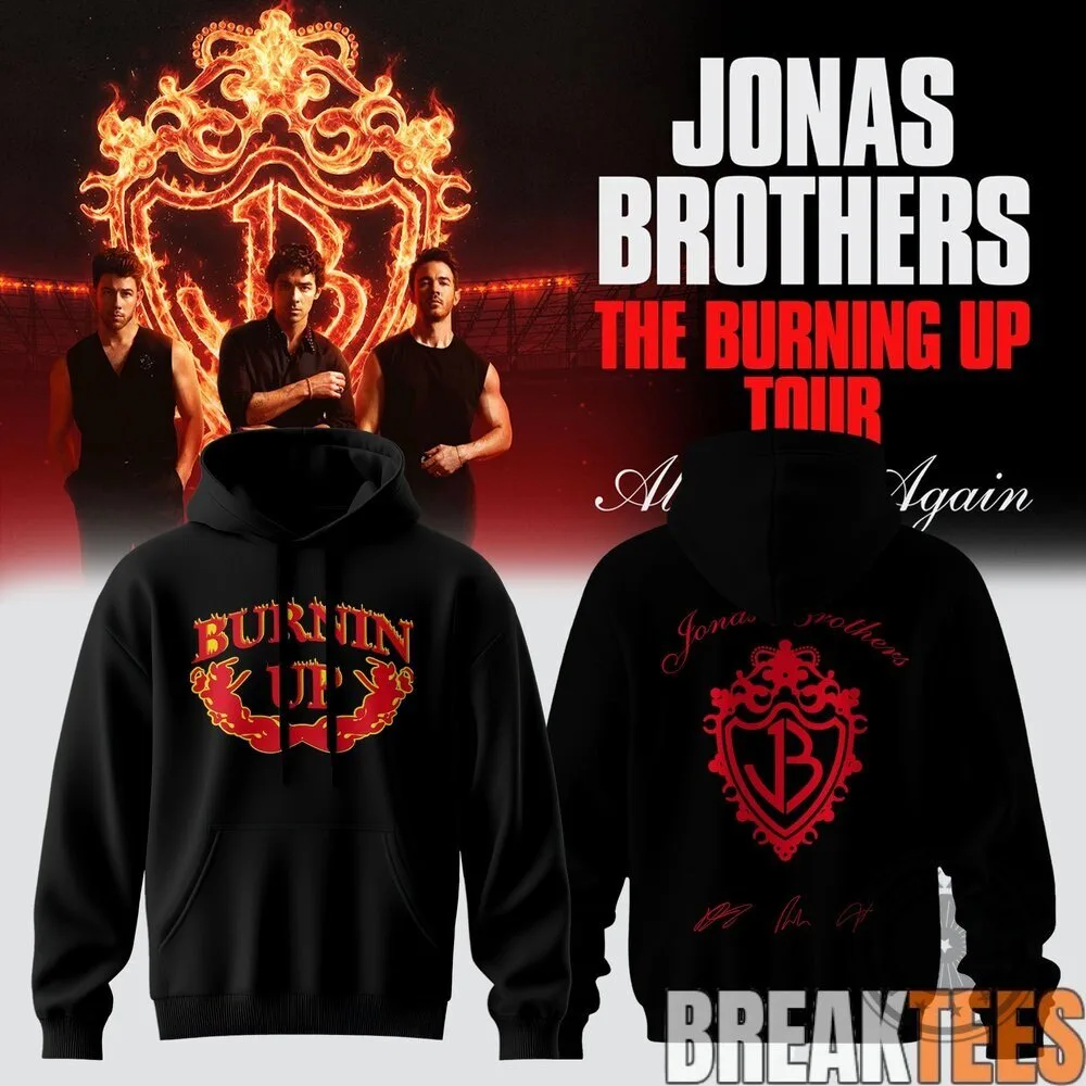 Jonas Brothers The Burning Up Tour Concert Black Hoodie 7 Jonas Brothers The Burning Up Tour Concert Black Hoodie