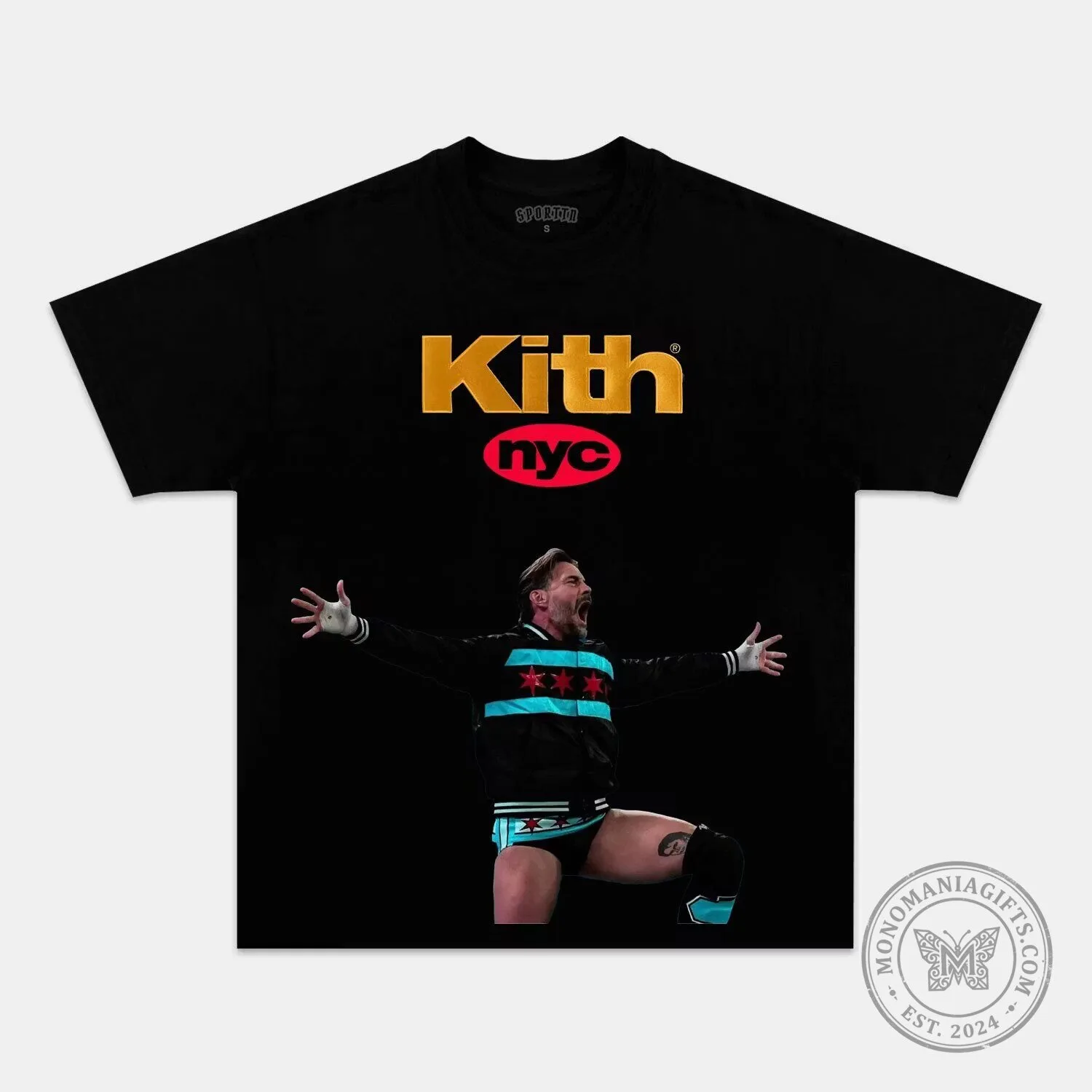 CM Punk Kith NYC Black Wrestling Pose Graphic T-Shirt