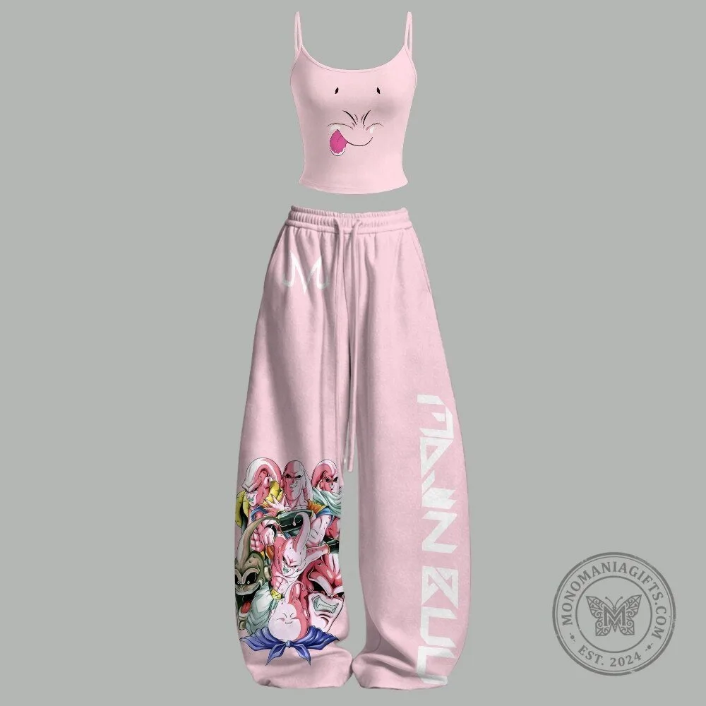 Dragon Ball Z Majin Buu Pink Crop Top and Pants Two-Piece Set