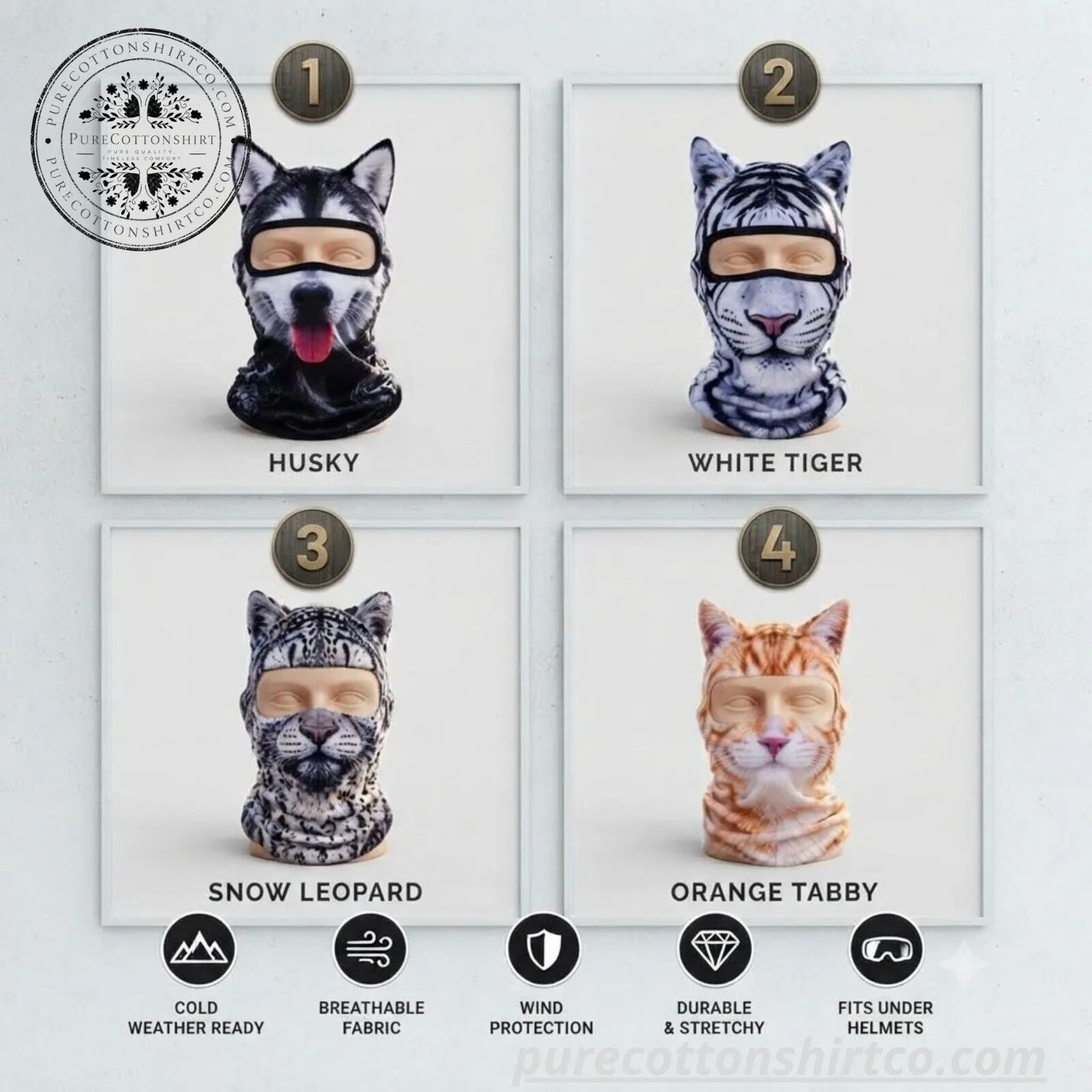 🔥🐱3D Cat Ski Balaclava Face Mask with Ears Animal Mask 4 🔥🐱3D Cat Ski Balaclava Face Mask with Ears Animal Mask