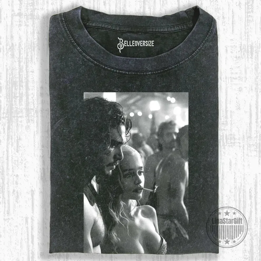 Game of Thrones Jon Snow Daenerys Targaryen Black and White T-Shirt