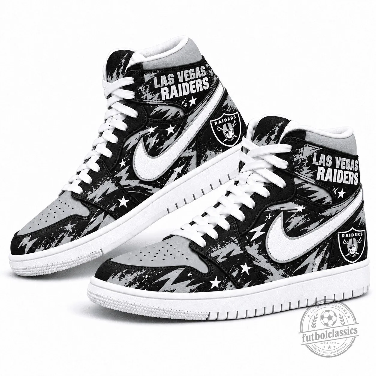 Las Vegas Raiders Graffiti High Top Sneakers Custom Design