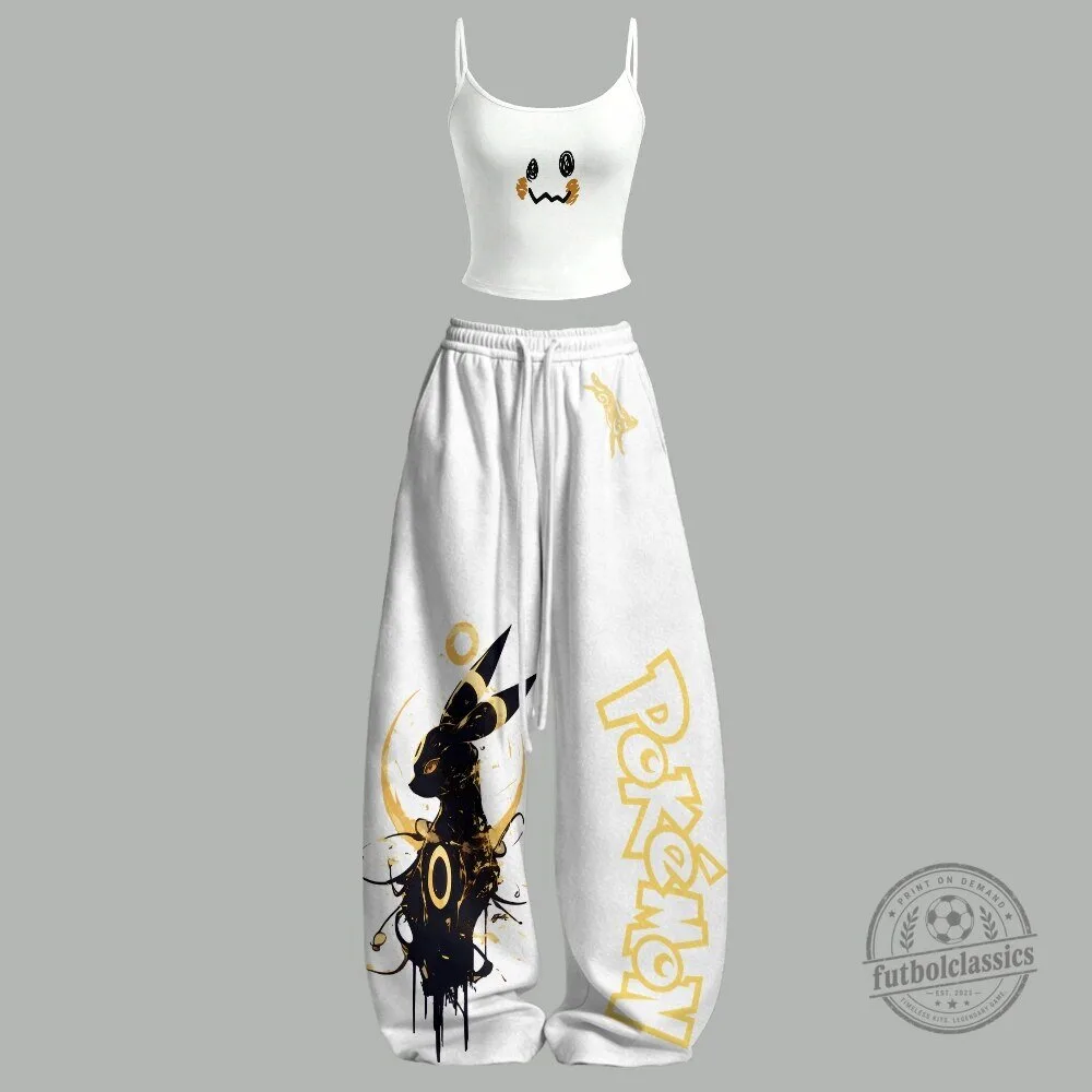 Pokemon Umbreon Mimikyu Two-Piece Crop Top and Sweatpants Set