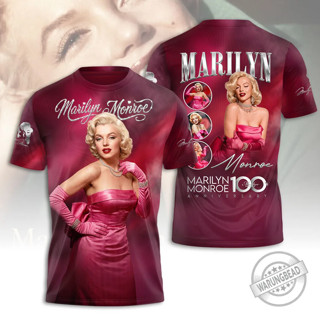 Marilyn Monroe 100th Anniversary Pink Dress T-Shirt 1 Marilyn Monroe 100th Anniversary Pink Dress T-Shirt