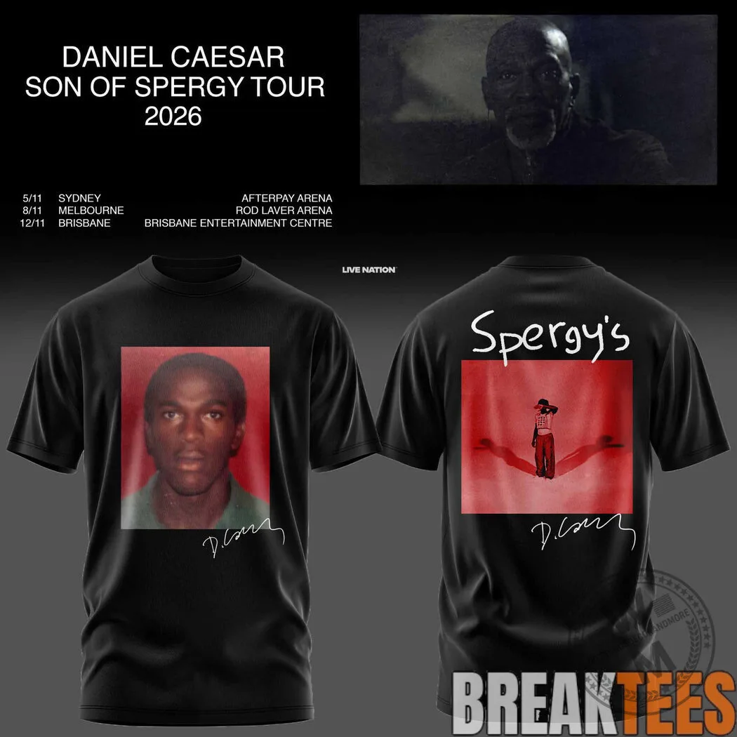 Daniel Caesar Son of Spergy Tour 2026 Concert Dates Black T-Shirt