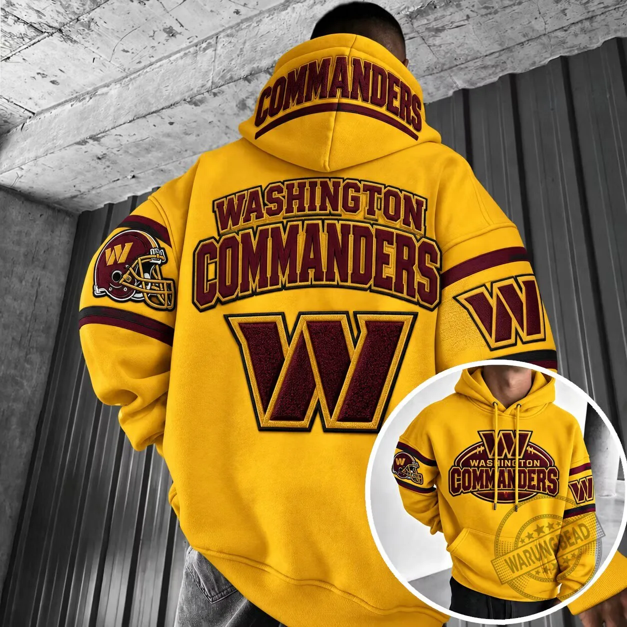 Gold Fan Hoodie for Washington Commanders Football Team 1 Gold Fan Hoodie for Washington Commanders Football Team
