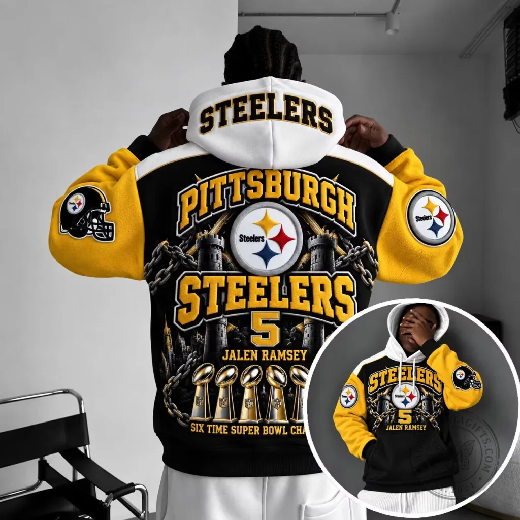 Pittsburgh Steelers Jalen Ramsey Six Time Super Bowl Champions Hoodie Pittsburgh Steelers Jalen Ramsey Six Time Super Bowl Champions Hoodie