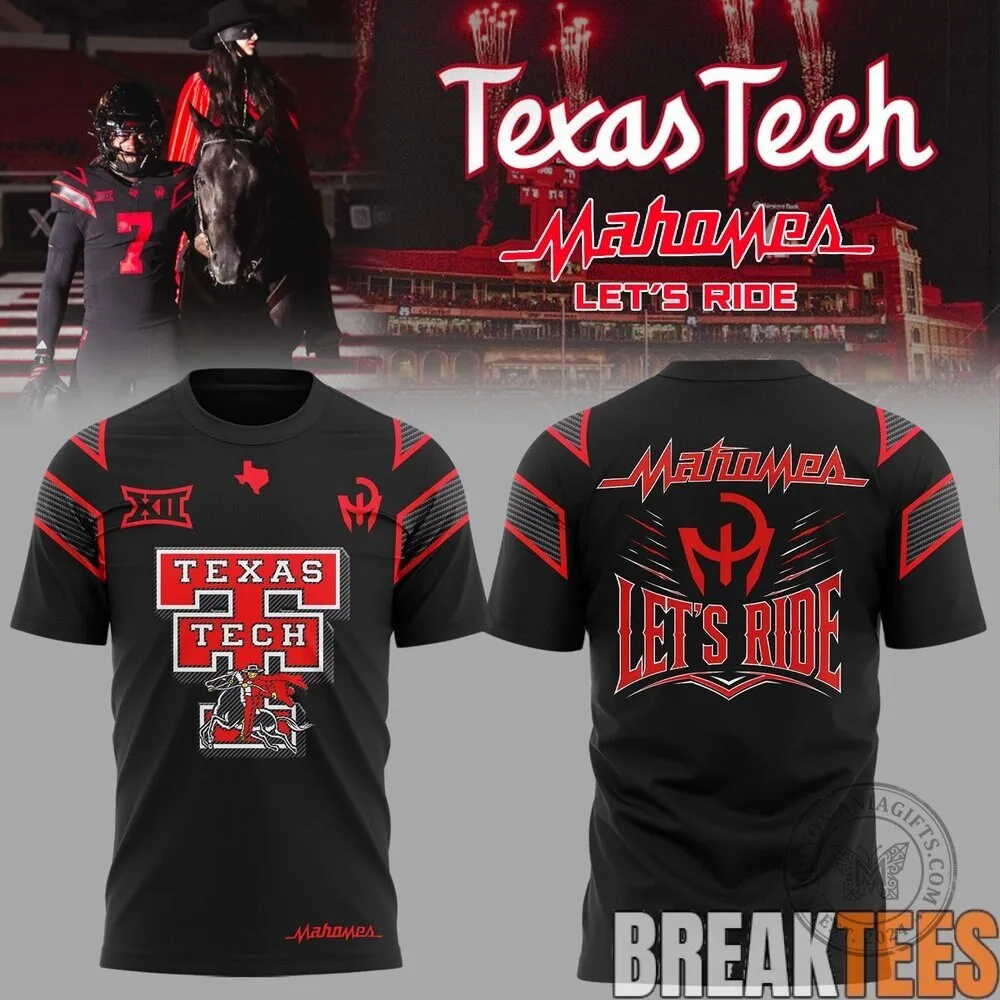 Texas Tech Red Raiders Patrick Mahomes Let's Ride Football T-Shirt