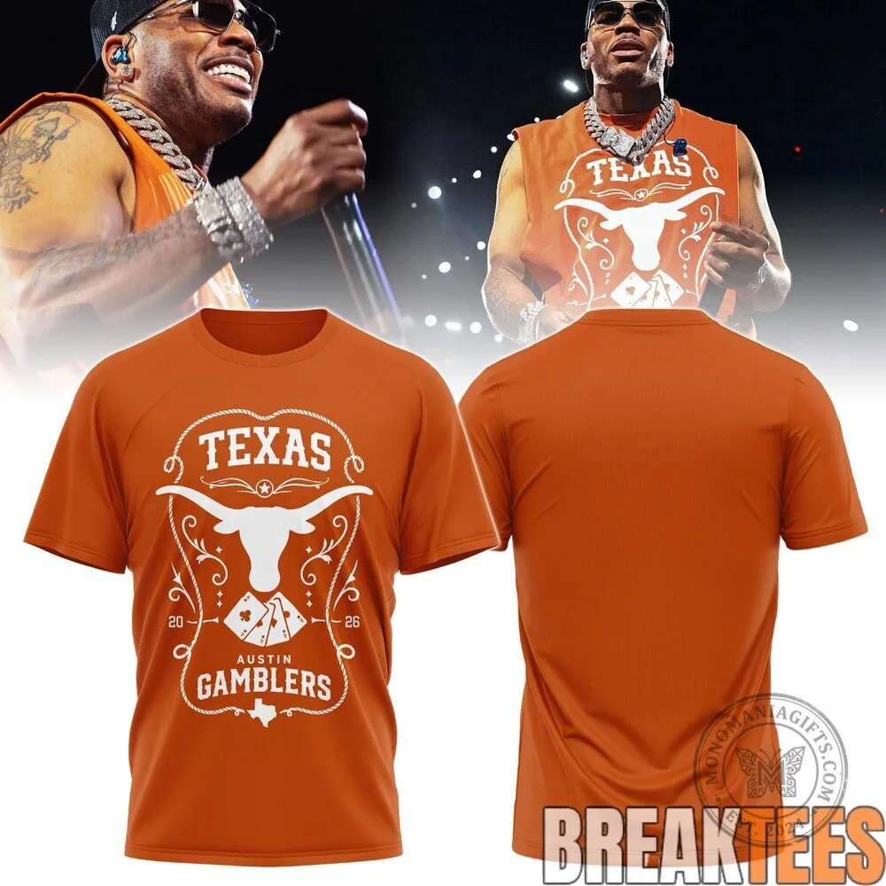 Texas Longhorns Austin Gamblers 2026 Nelly Concert T-Shirt
