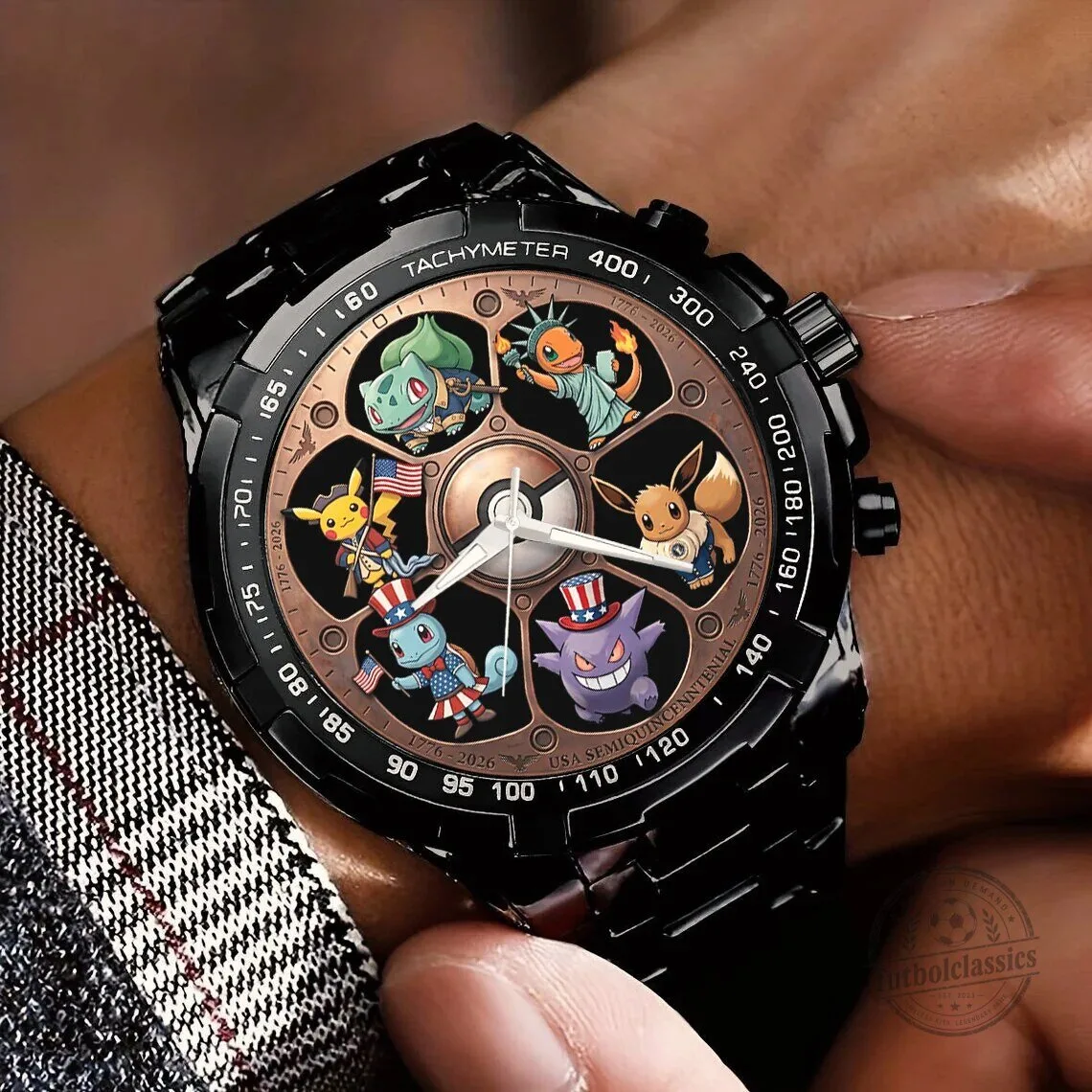 Pokemon 250th USA Anniversary Stainless Steel Watch for Men