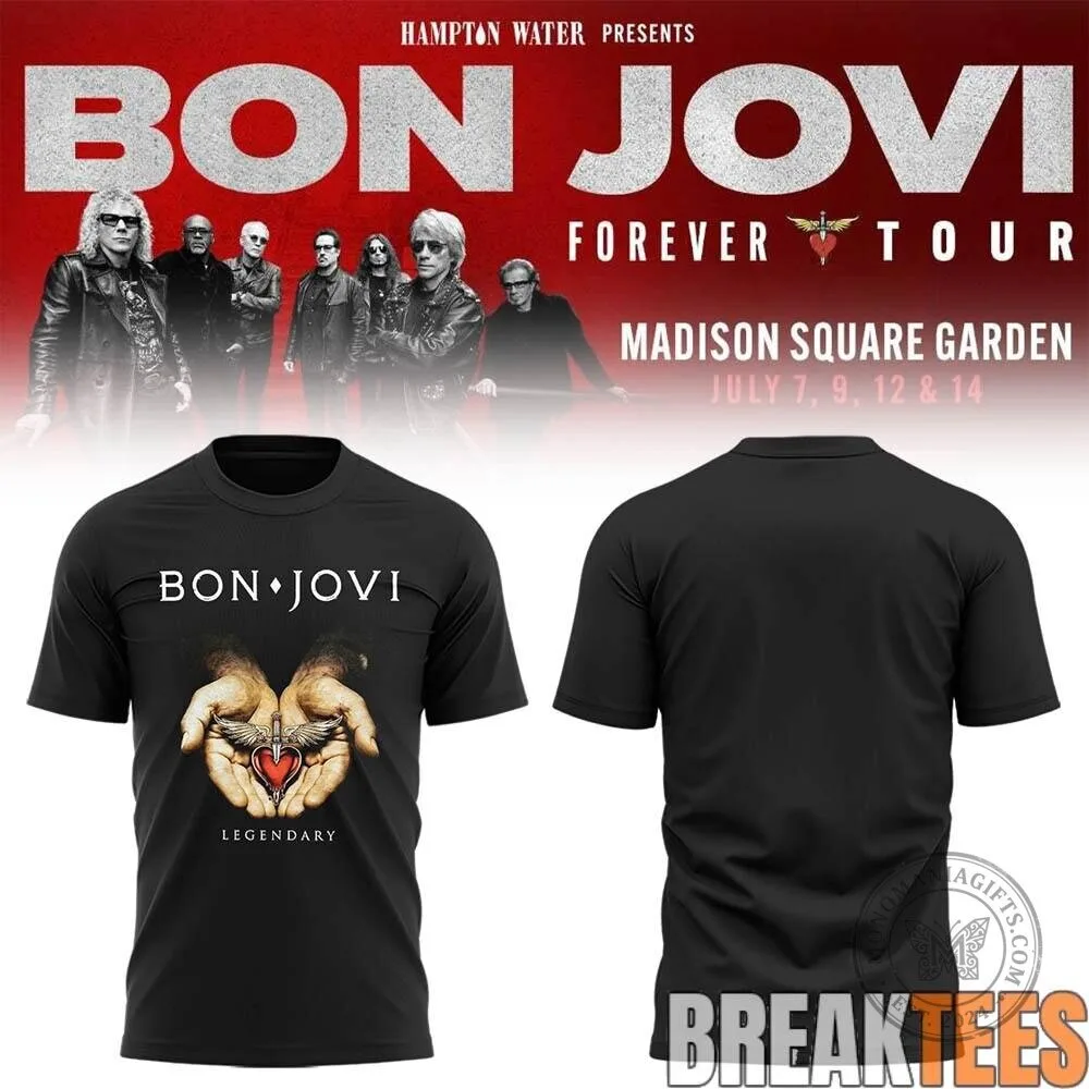 Bon Jovi Forever Tour 2026 Madison Square Garden Concert Black T-Shirt