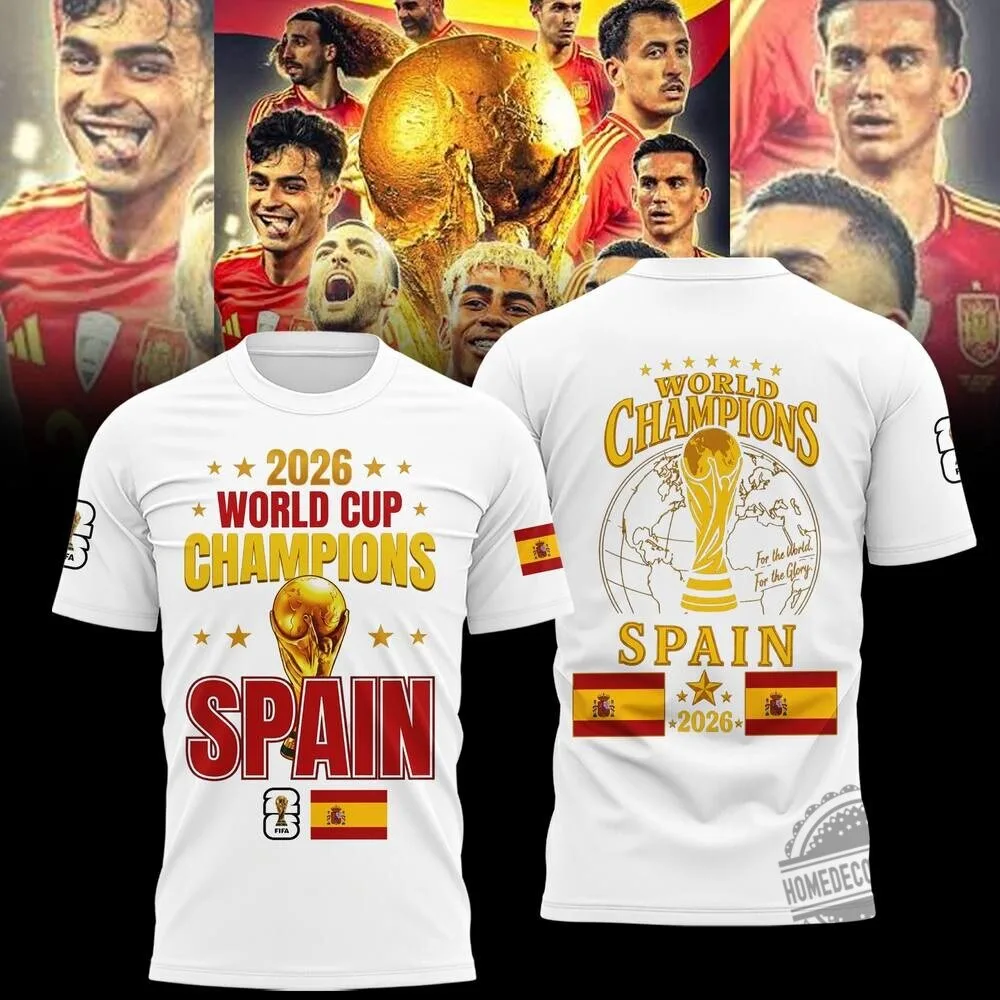 Spain National Football Team 2026 World Cup Champions T-Shirt