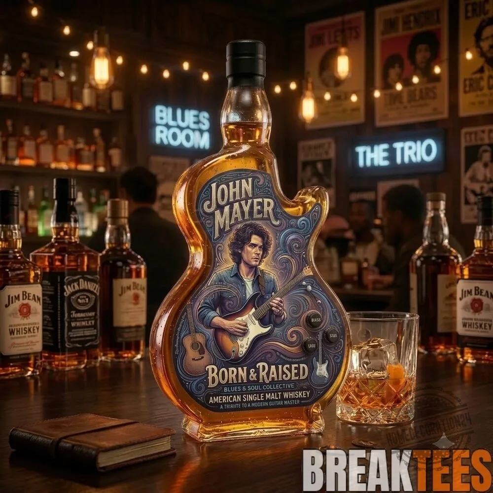 John Mayer Born and Raised Guitar Shaped Whiskey Decanter