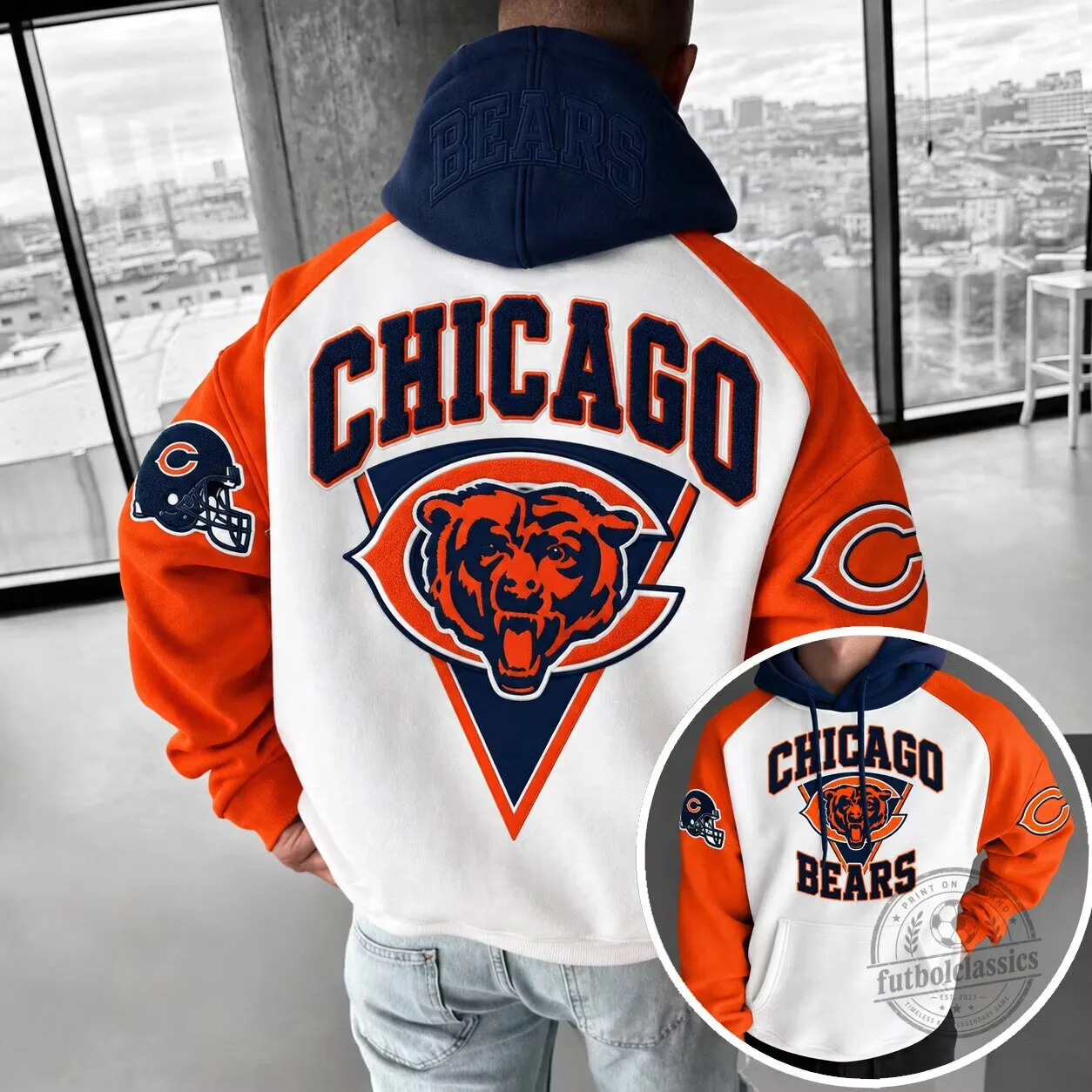 Chicago Bears American Football Team Logo Hoodie