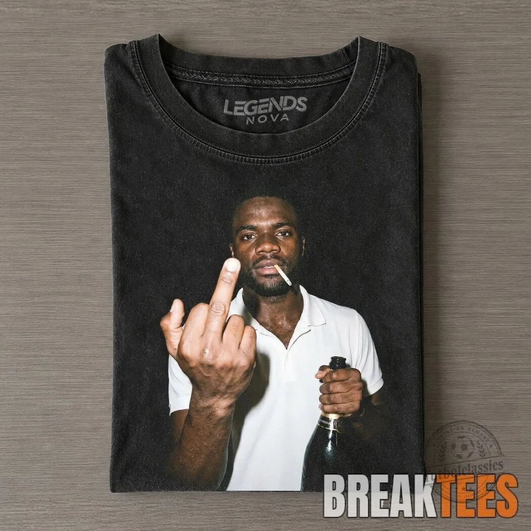 Frances Tiafoe Middle Finger Tennis Player Black Graphic T-Shirt
