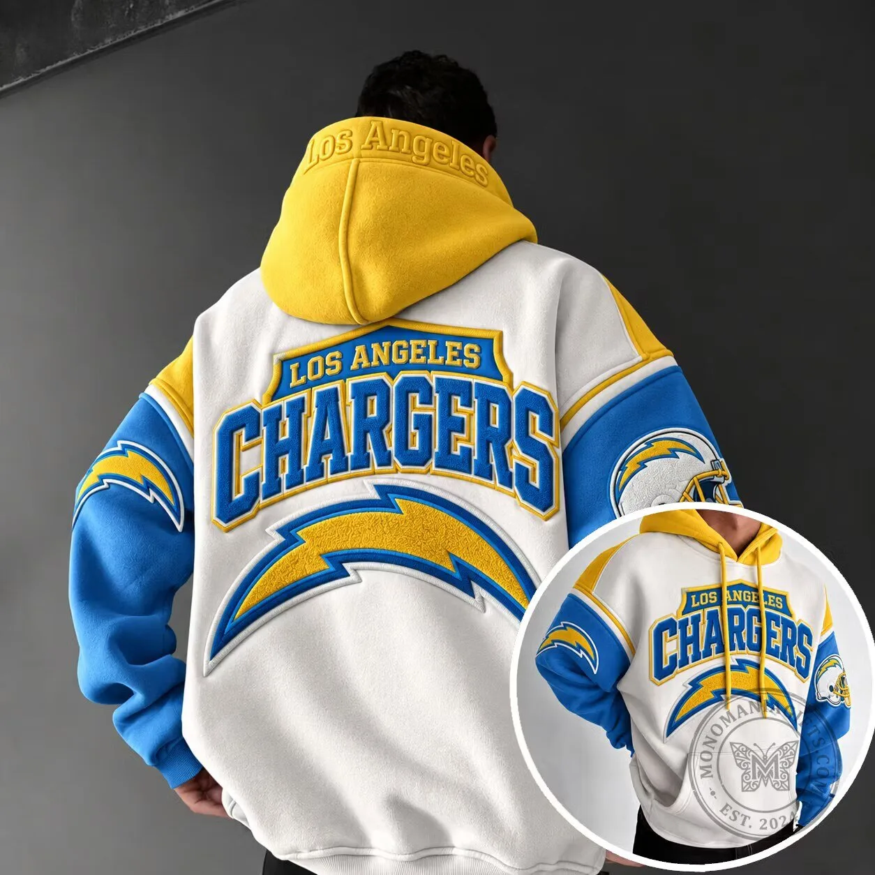 Hoodie featuring the Logo of the Los Angeles Chargers Football Team 1 Hoodie featuring the Logo of the Los Angeles Chargers Football Team