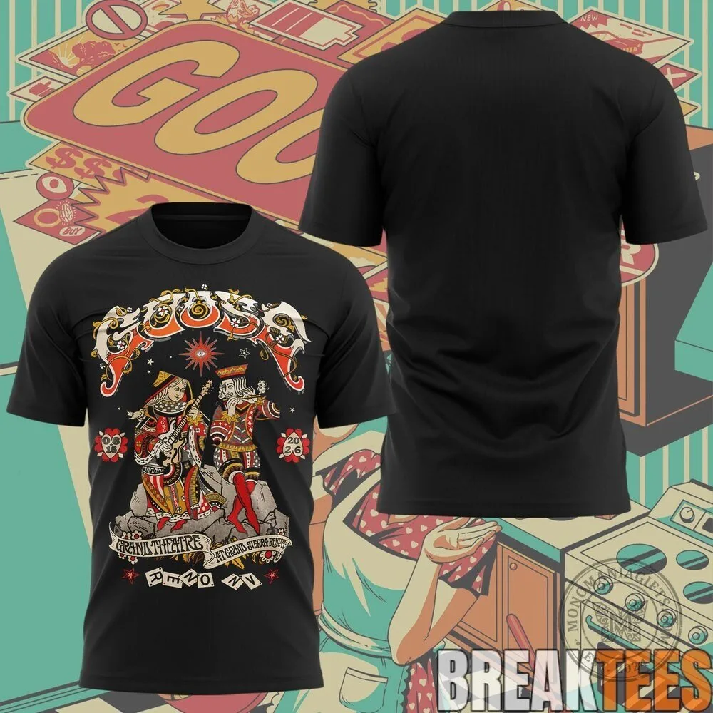 Goose Band Grand Theatre Reno Nevada Summer Tour Concert Black T-Shirt