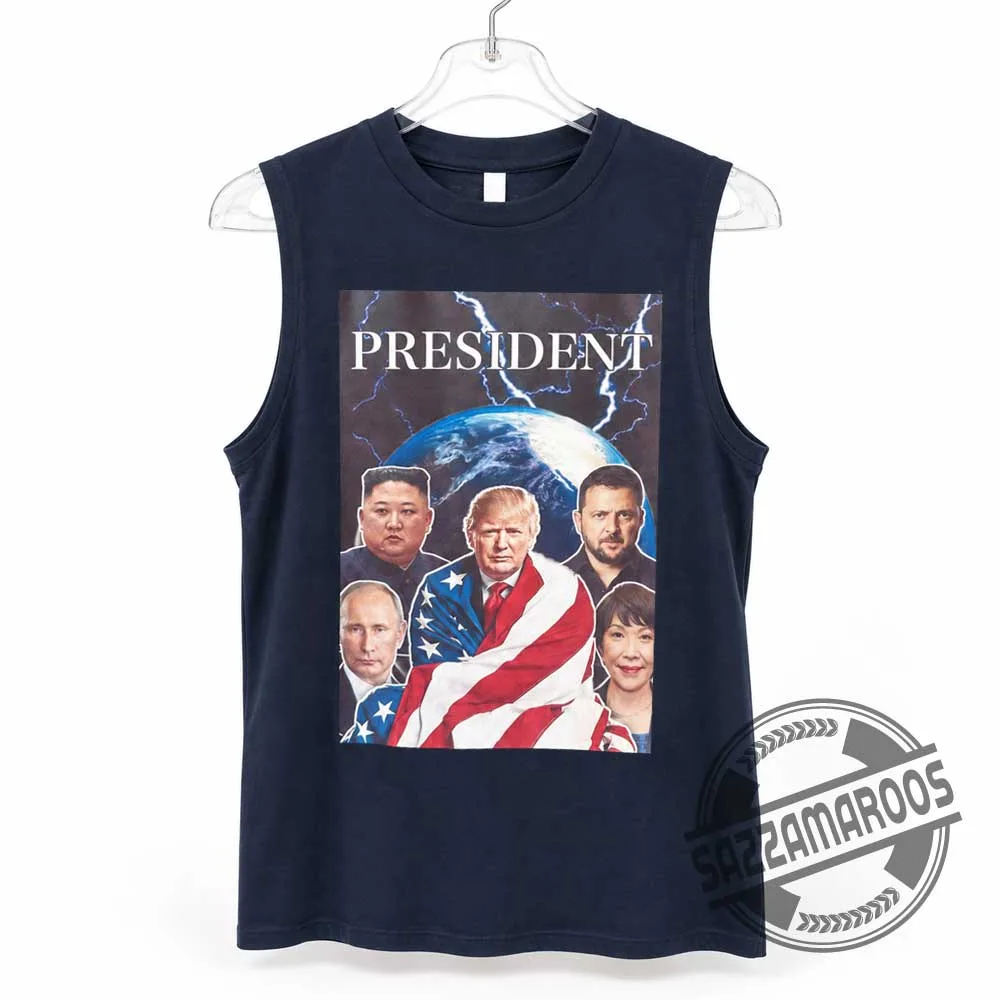 Donald Trump Kim Jong-un Putin Zelenskyy Yuriko Koike President Tank Top Vintage Political Leaders Shirt