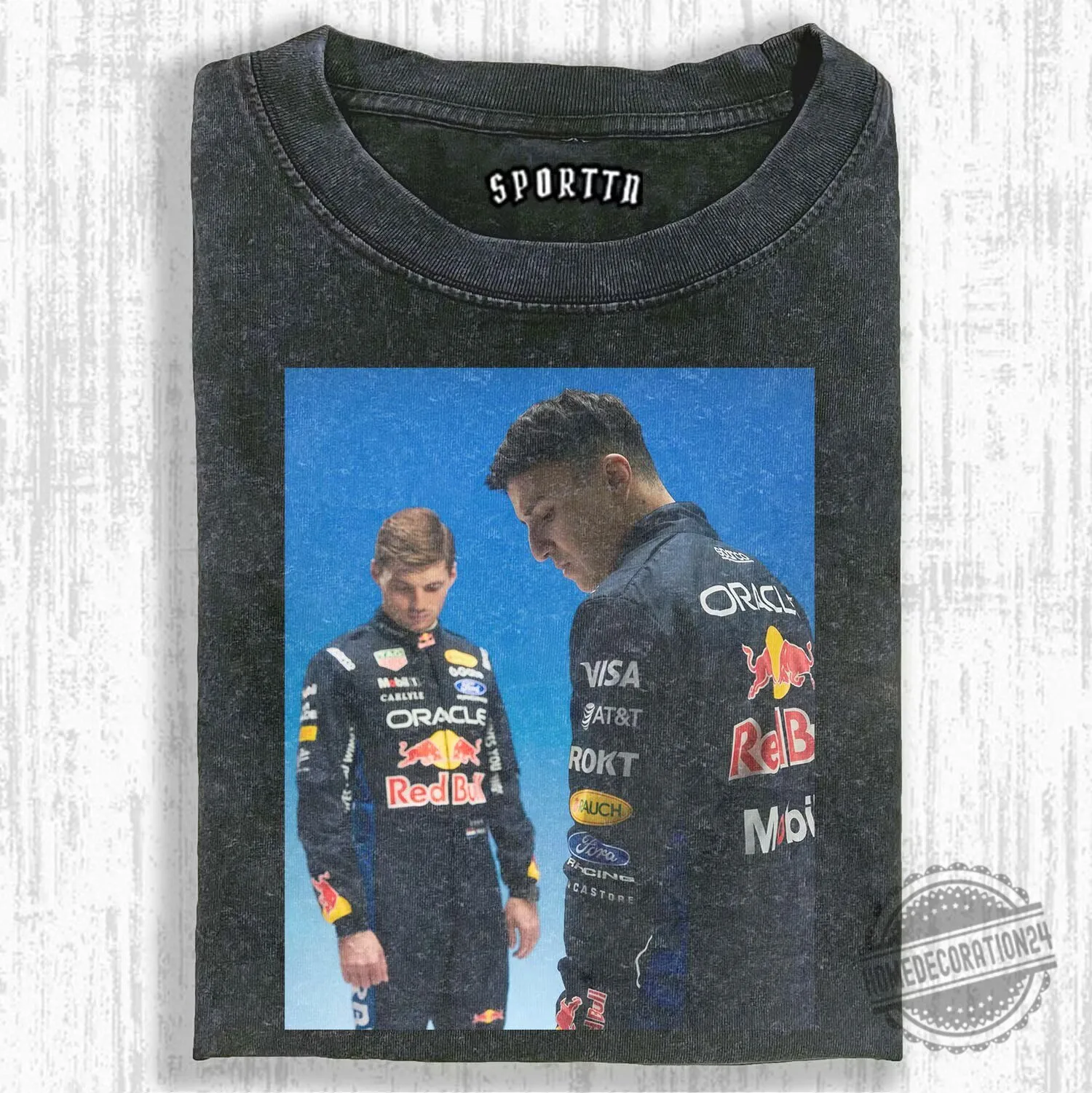 Max Verstappen Formula 1 Racing Team Black Graphic T-Shirt