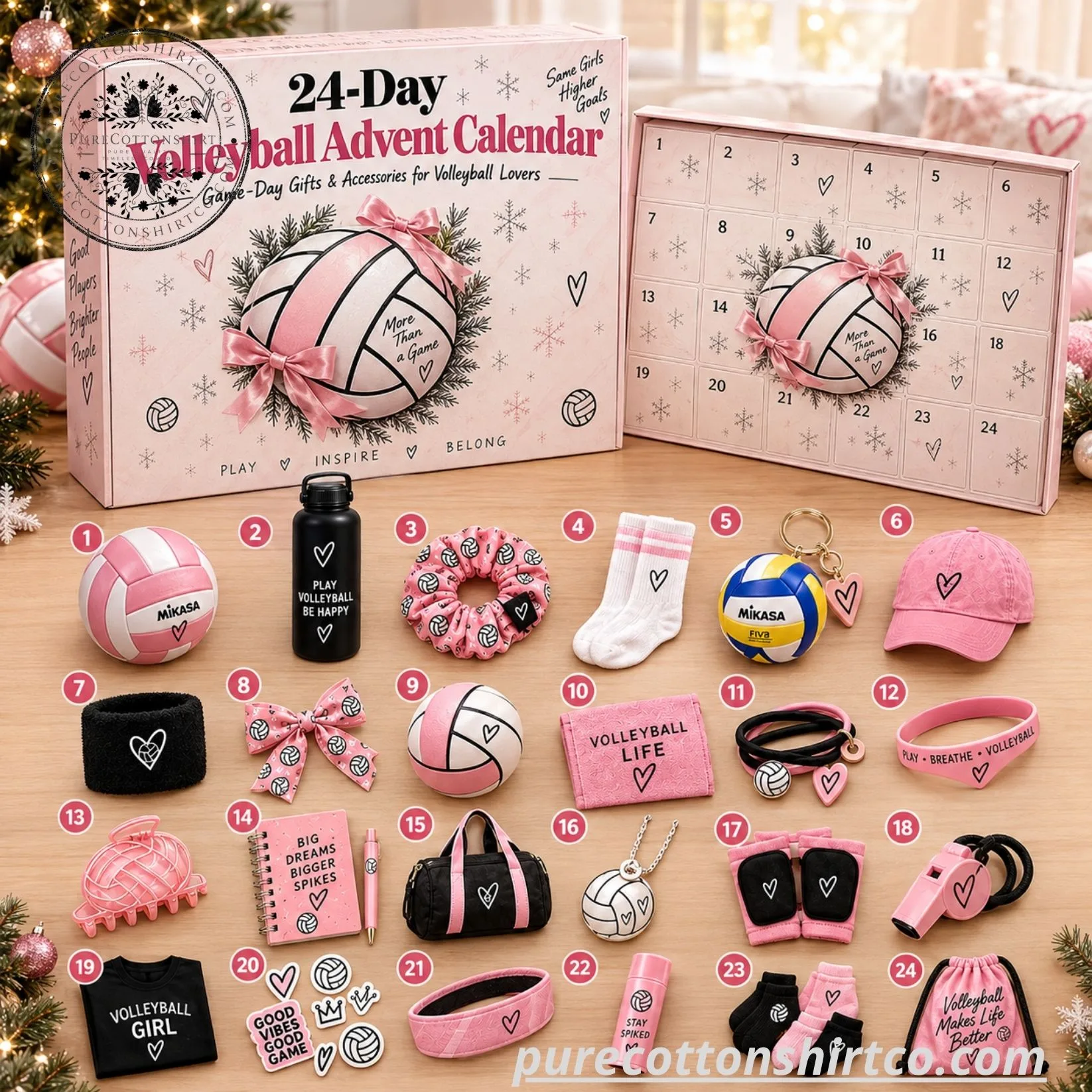 Volleyball Lovers 24-Day Christmas Advent Calendar – Sports Accessories Holiday Gift Box