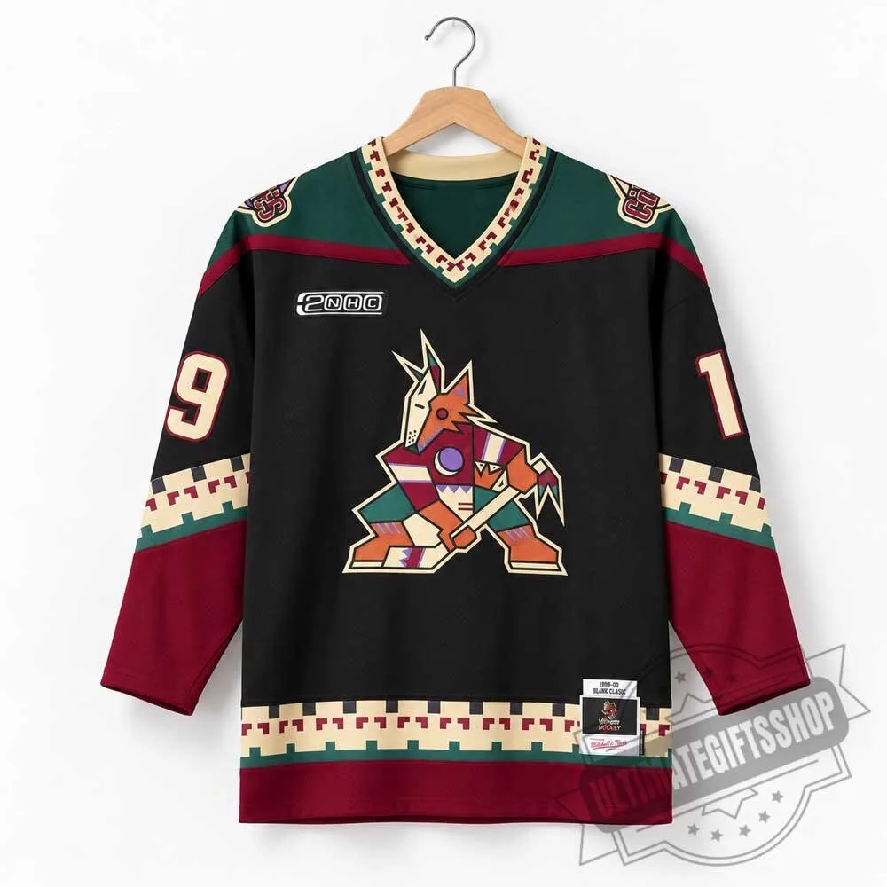 Vintage Phoenix Coyotes Kachina Hockey Jersey - Black Retro 1999-00 Shane Doan Style Ice Hockey Shirt 3 Vintage Phoenix Coyotes Kachina Hockey Jersey - Black Retro 1999-00 Shane Doan Style Ice Hockey Shirt