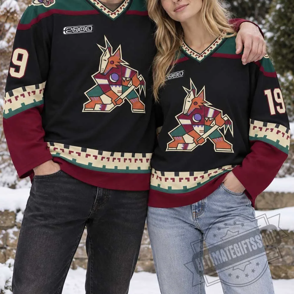 Vintage Phoenix Coyotes Kachina Hockey Jersey - Black Retro 1999-00 Shane Doan Style Ice Hockey Shirt 5 Vintage Phoenix Coyotes Kachina Hockey Jersey - Black Retro 1999-00 Shane Doan Style Ice Hockey Shirt