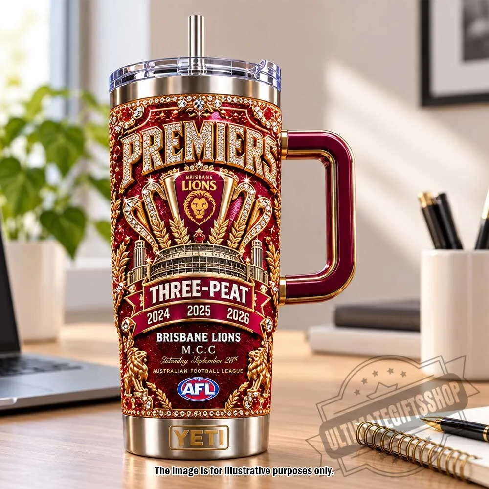 Brisbane Lions Three-Peat 2024-2026 Premiers Tumbler 3 Brisbane Lions Three-Peat 2024-2026 Premiers Tumbler