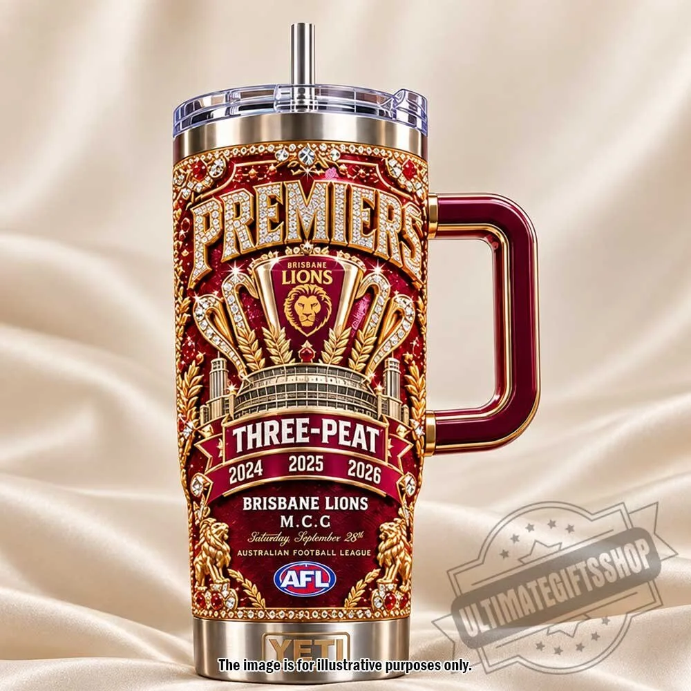 Brisbane Lions Three-Peat 2024-2026 Premiers Tumbler 4 Brisbane Lions Three-Peat 2024-2026 Premiers Tumbler