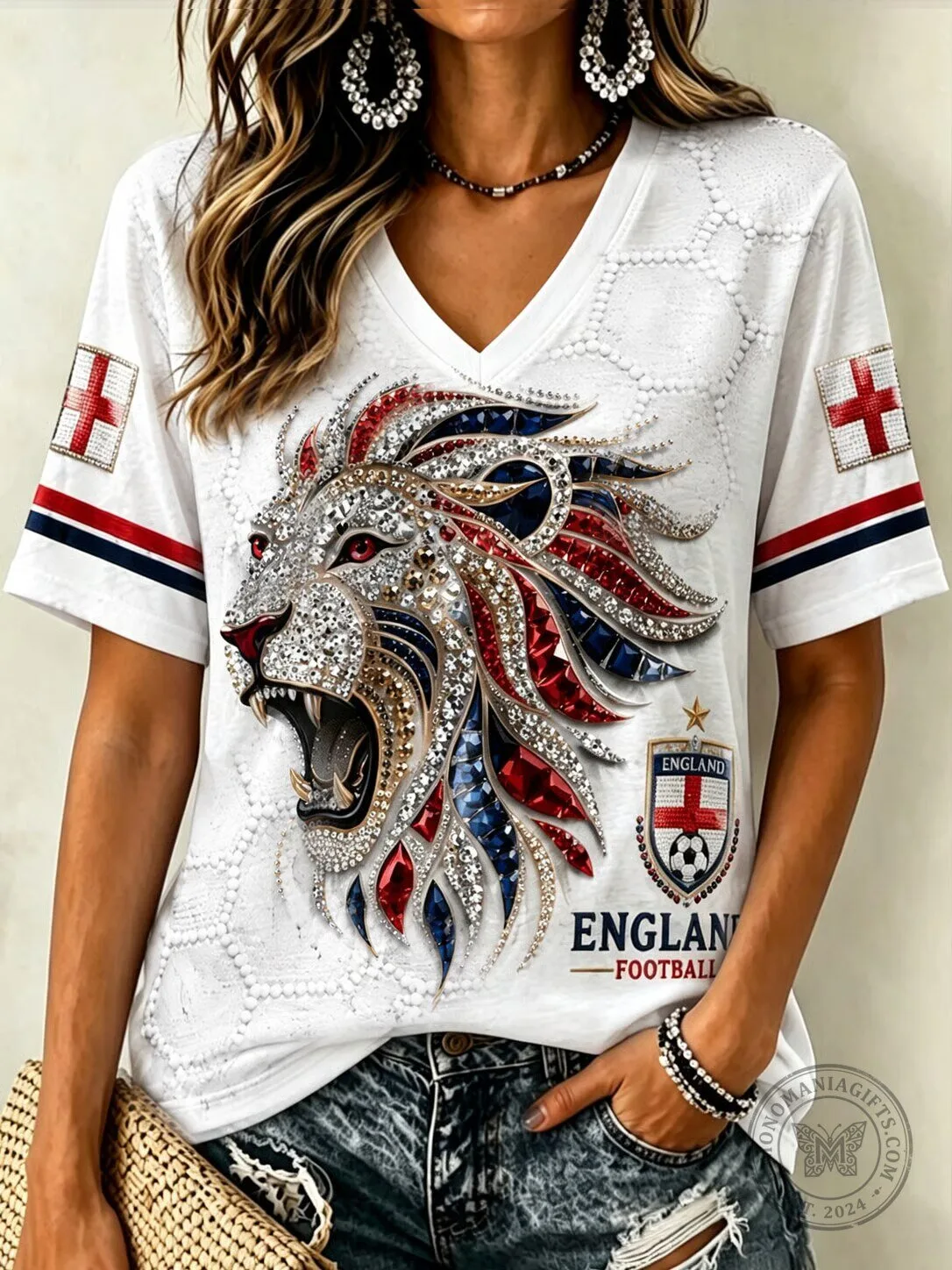 England Football Lioness V-Neck T-Shirt for Women