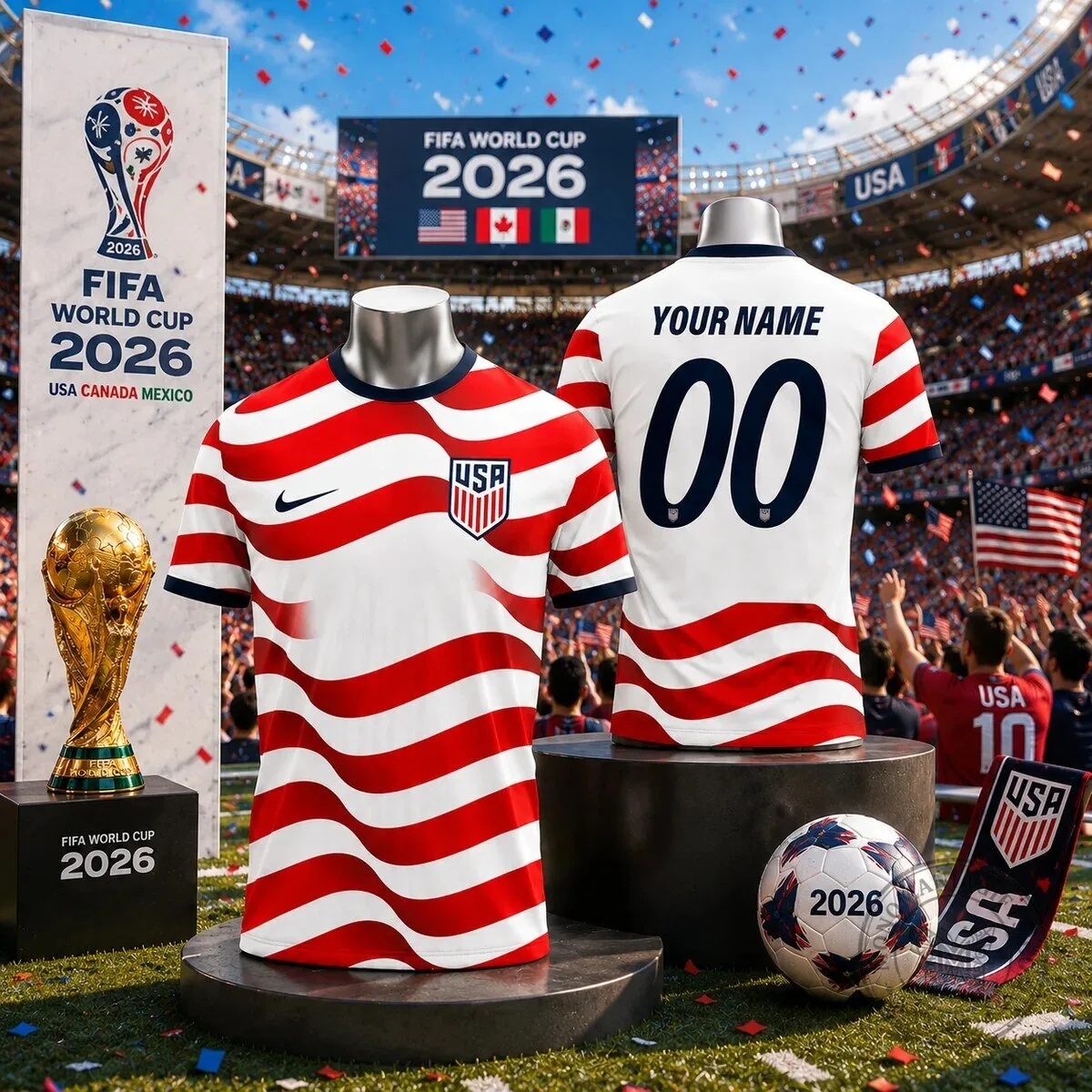 USA Soccer World Cup 2026 Personalized Football Jersey