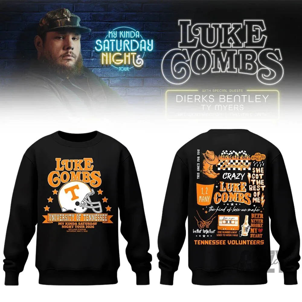 Neyland Stadium Luke Combs University of Tennessee My Kinda Saturday Night Tour Sweatshirt