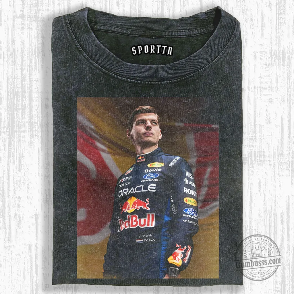 Max Verstappen Portrait T-Shirt for Red Bull Racing Formula 1 Fans