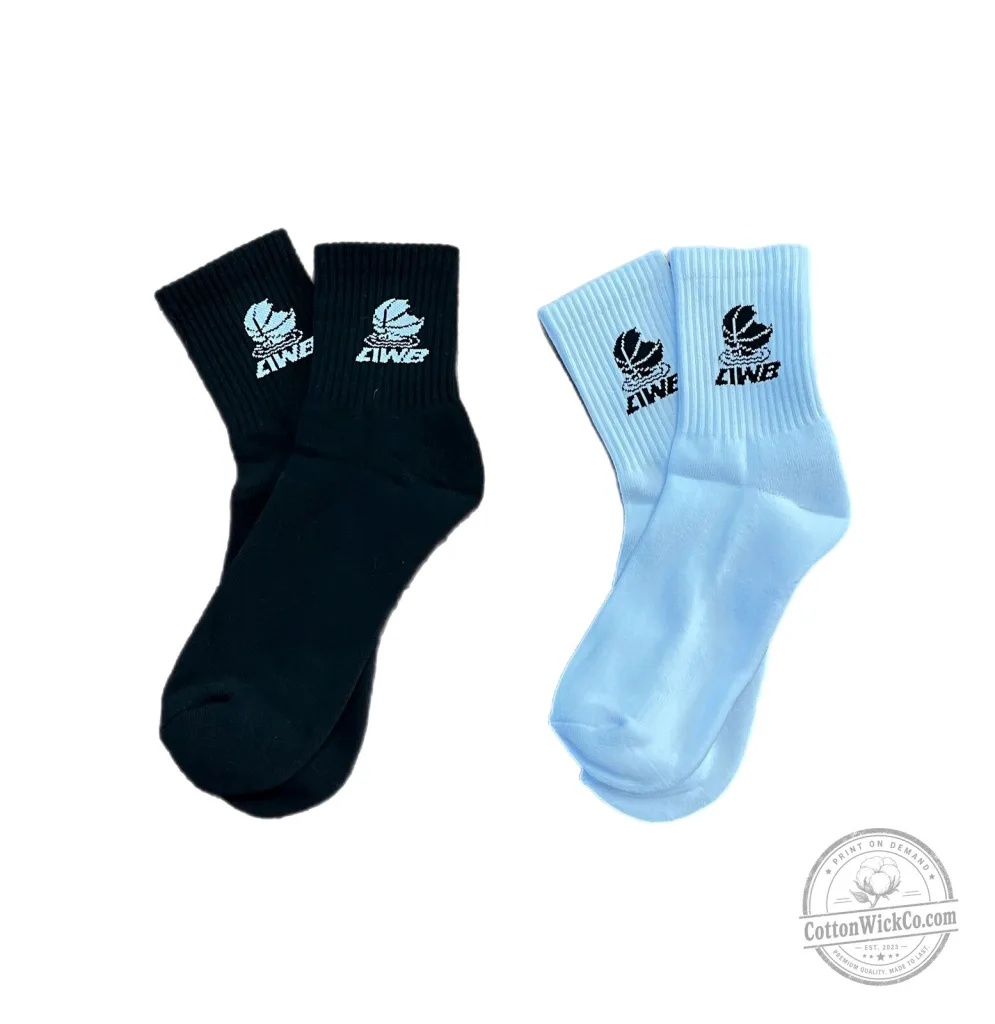 All We Ball Basketball Logo Black and White Crew Socks Two Pack