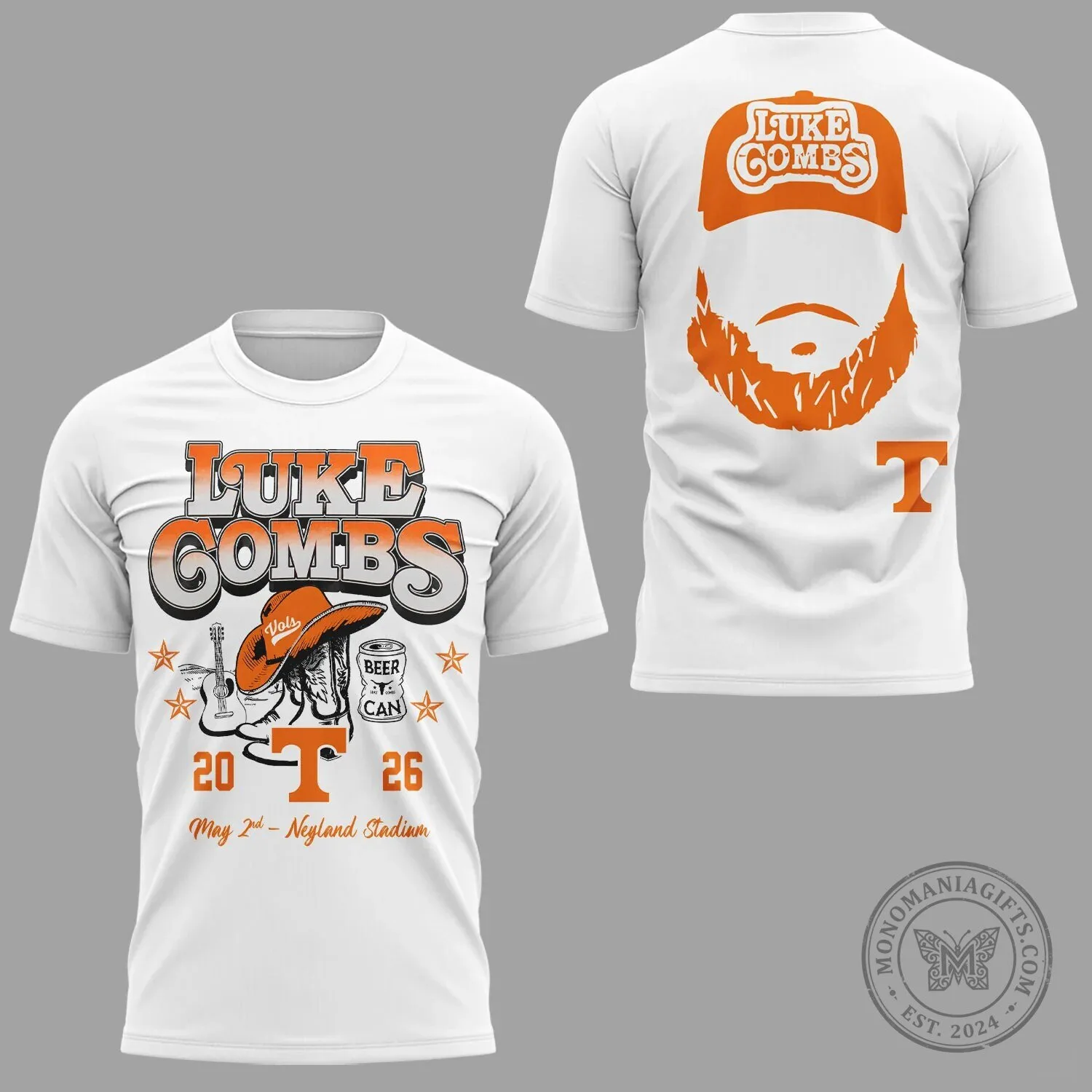 Neyland Stadium Luke Combs May 2nd 2026 Concert Tour T-Shirt