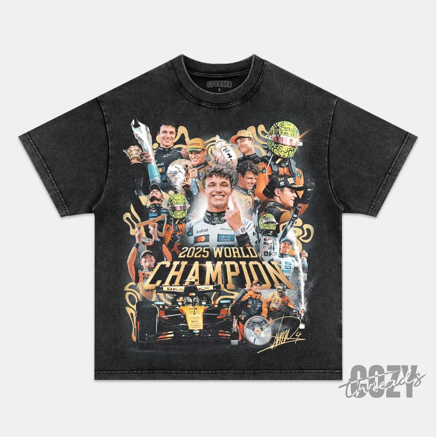 Lando Norris 2025 World Champion Formula 1 Racing Driver T-Shirt