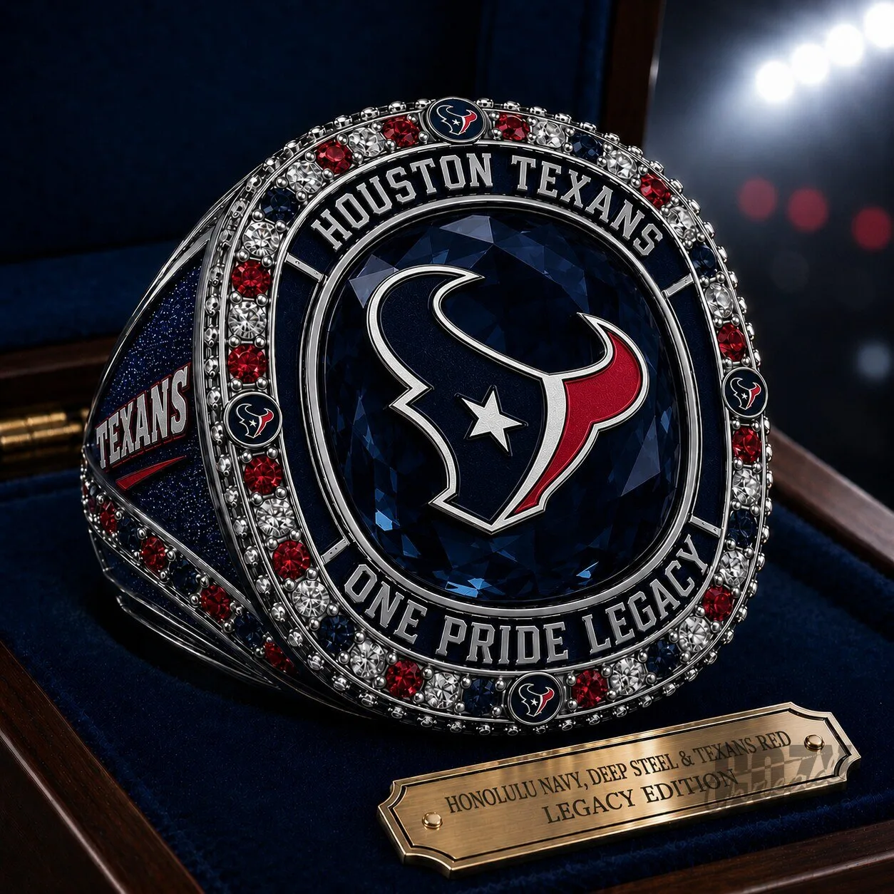 Limited Edition Houston Texans Round Engraved Ring
