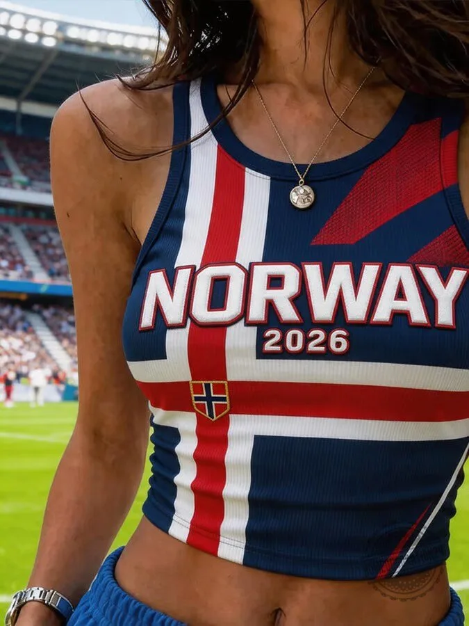 Norway National Football Team Flag Design Women's Athletic Tank Top 3 Norway National Football Team Flag Design Women