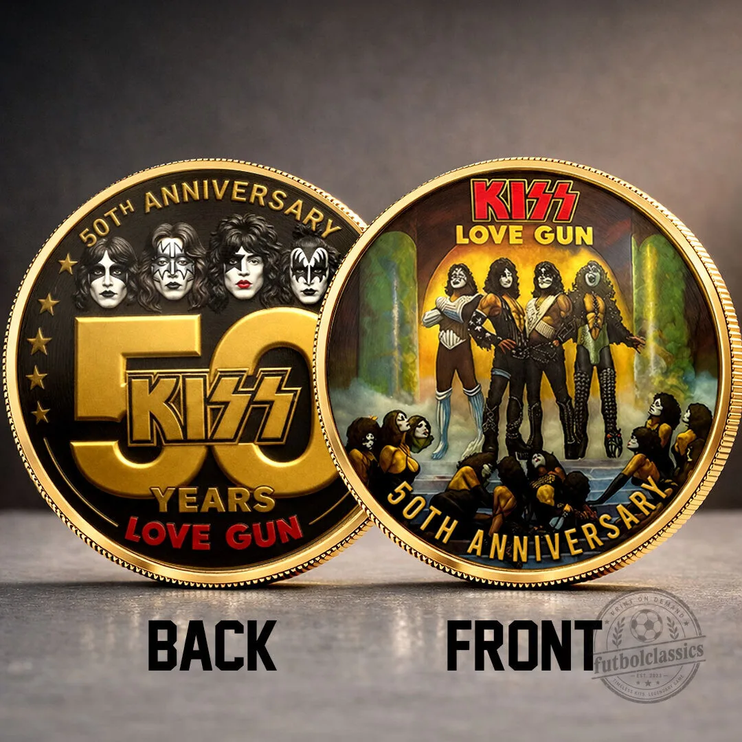 Kiss Love Gun 50th Anniversary Commemorative Band Music Collectible Coin