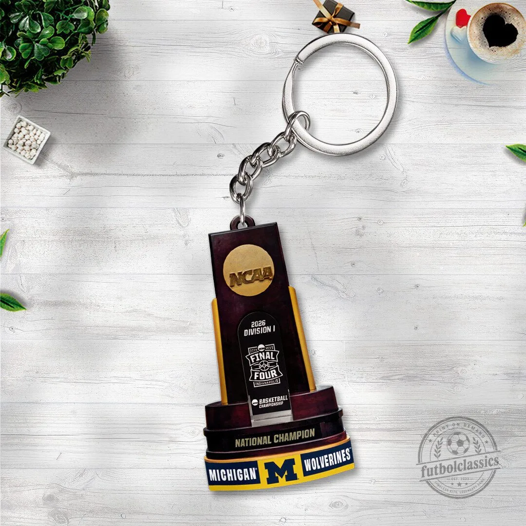 Keychain Celebrating Michigan Wolverines 2026 NCAA Basketball National Champions
