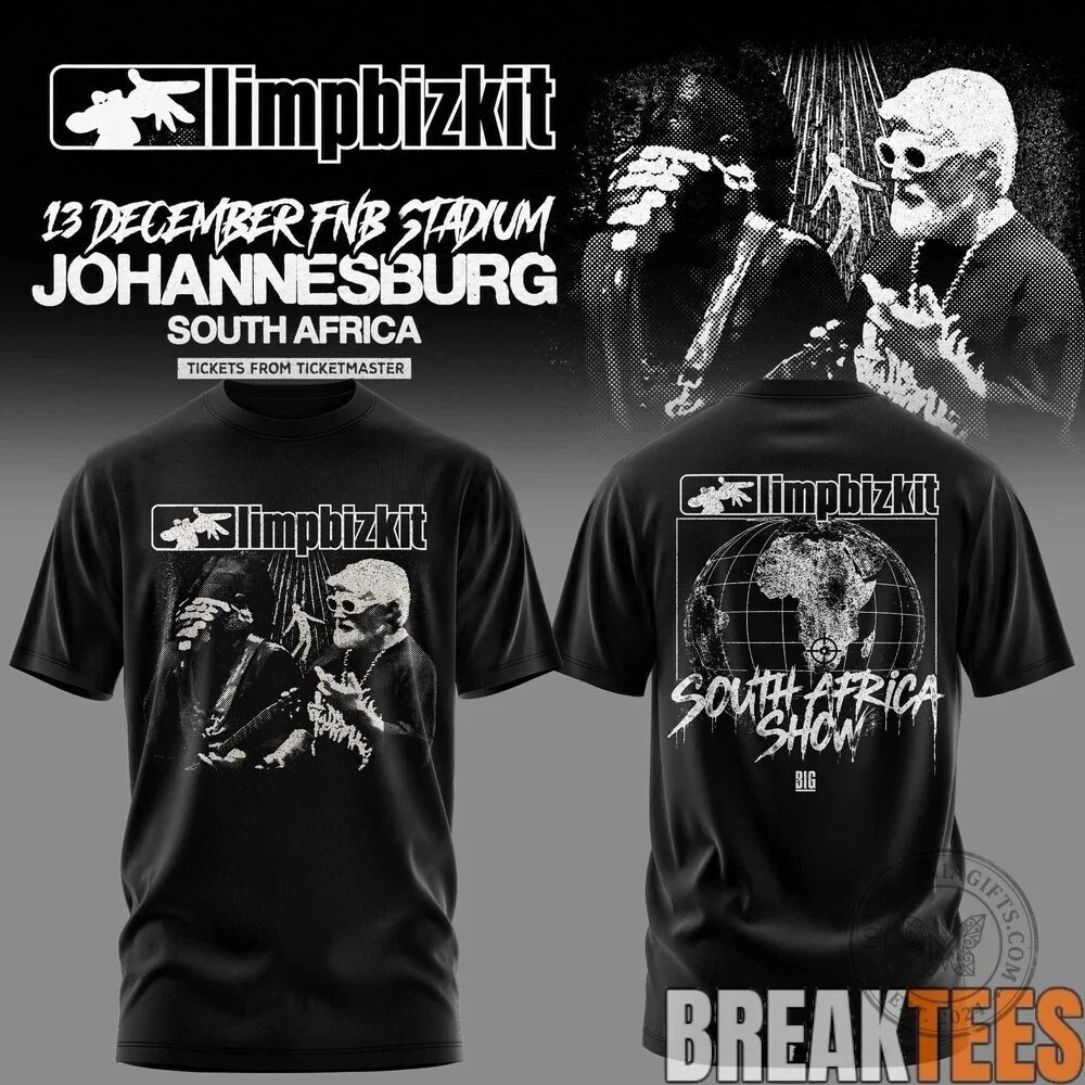 Limp Bizkit South Africa Show Johannesburg Concert Black T-Shirt