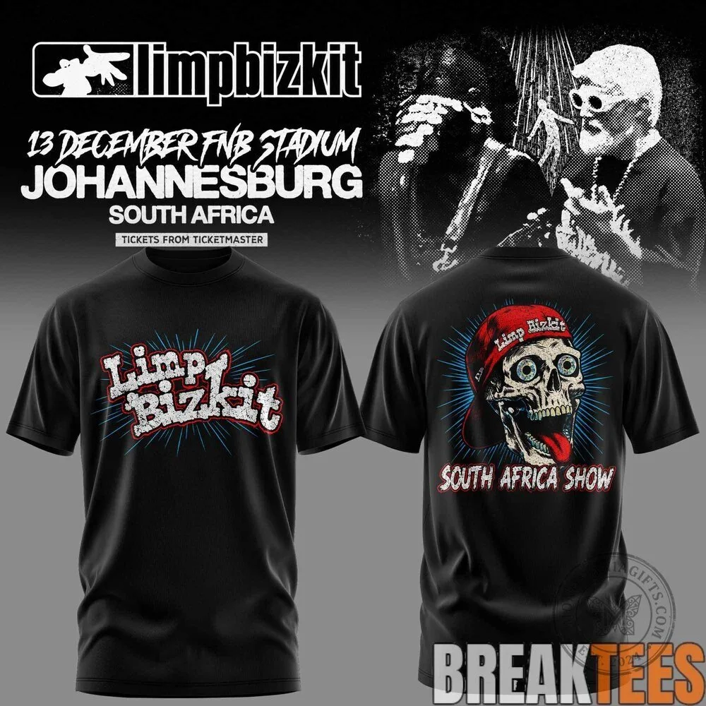Limp Bizkit South Africa Show Johannesburg Concert Black T-Shirt 5 Limp Bizkit South Africa Show Johannesburg Concert Black T-Shirt