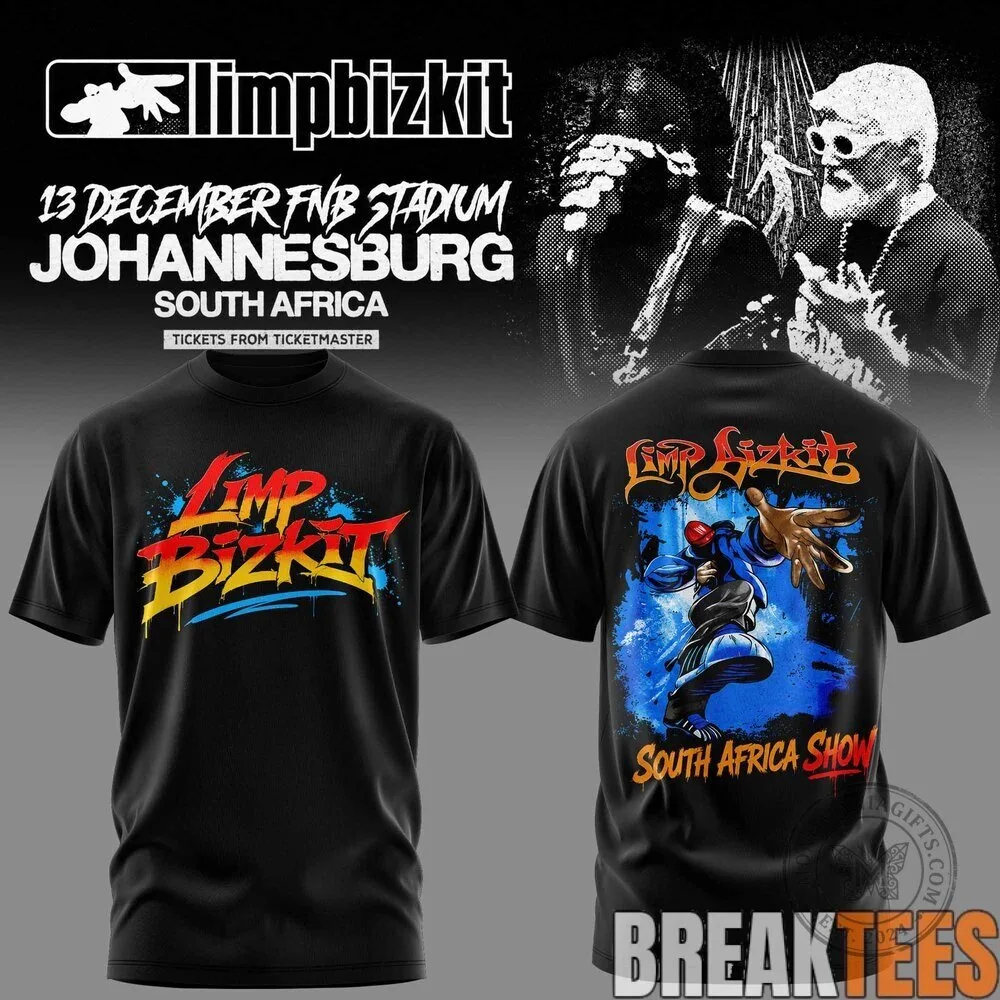 Limp Bizkit South Africa Show Johannesburg Concert Black T-Shirt 6 Limp Bizkit South Africa Show Johannesburg Concert Black T-Shirt
