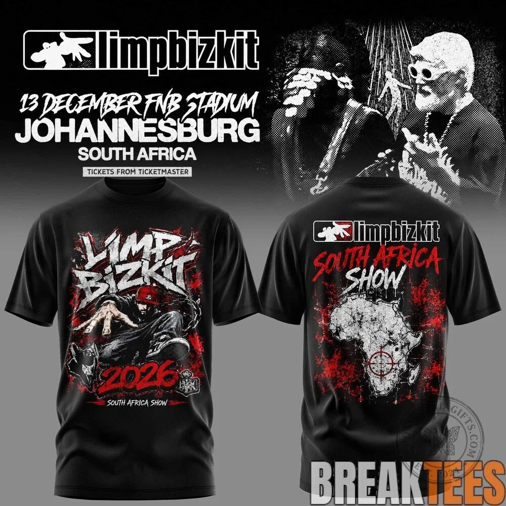 Limp Bizkit South Africa Show Johannesburg Concert Black T-Shirt 7 Limp Bizkit South Africa Show Johannesburg Concert Black T-Shirt