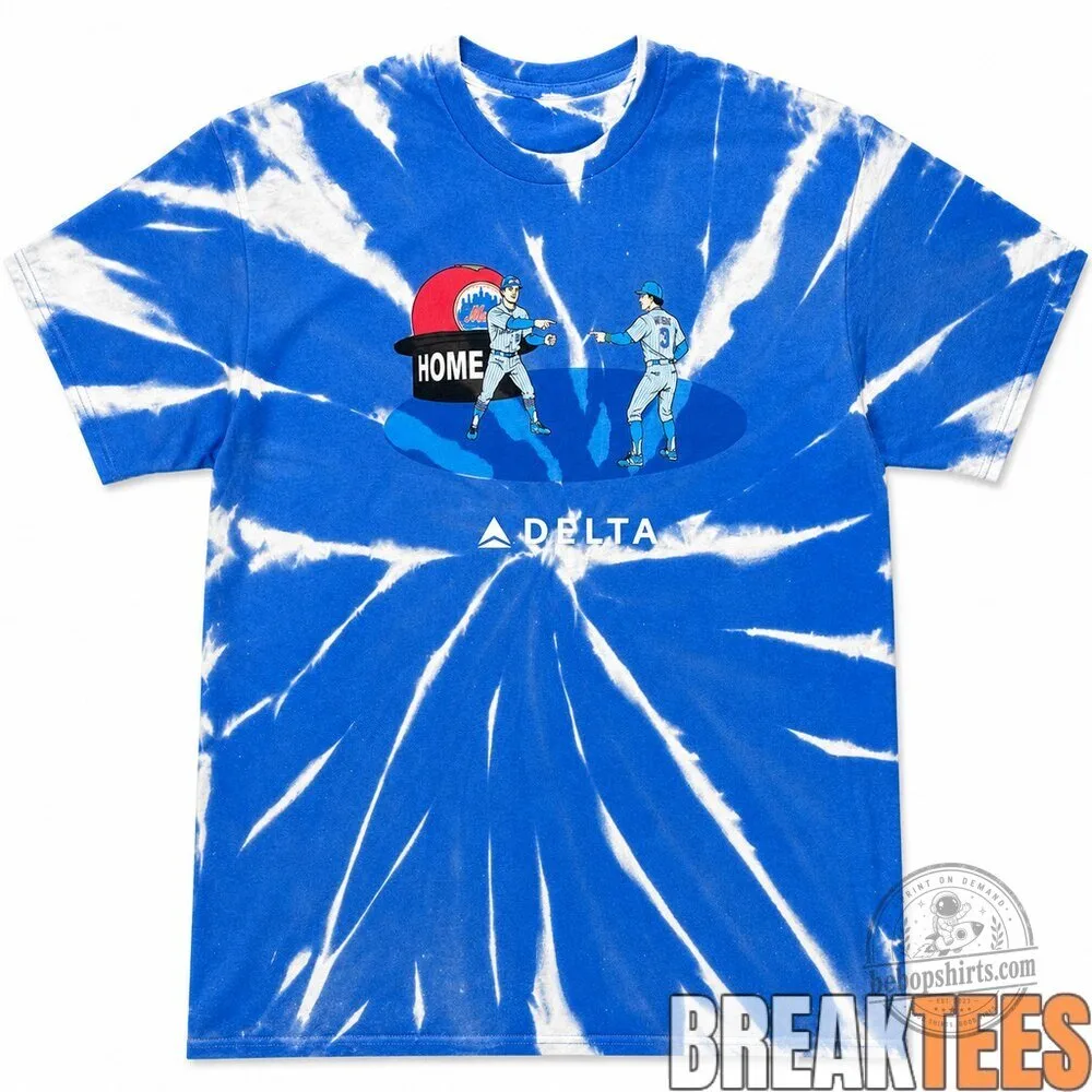 New York Mets Home Celebration Blue Tie-Dye Graphic Short Sleeve T-Shirt