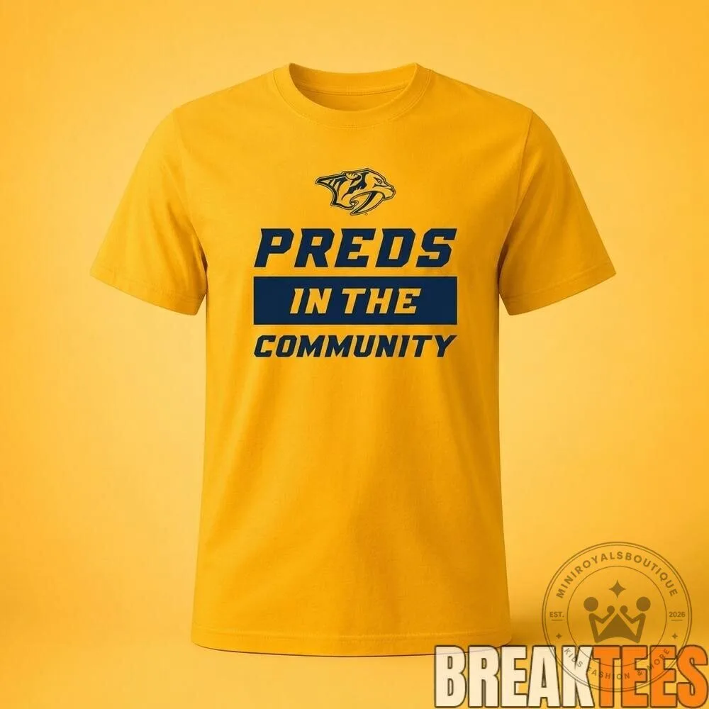 Nashville Predators In The Community Gold Fan T-Shirt